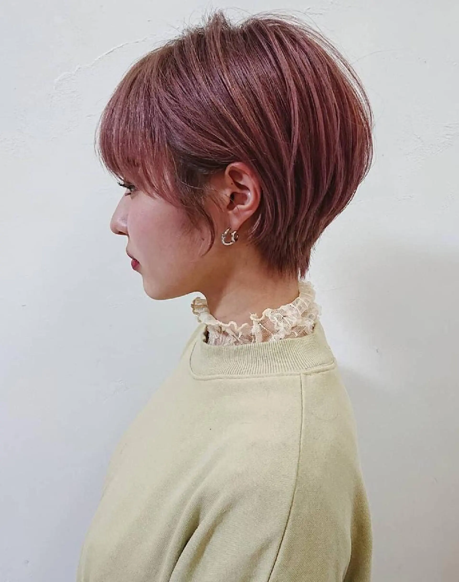 カラー ヘアアレンジ キッズ ショート アディクシーカラー バレイヤージュ ミストバング ベージュカラー 黒髪 髪質改善ケアカラー Eir梅田/中村のヘアスタイル