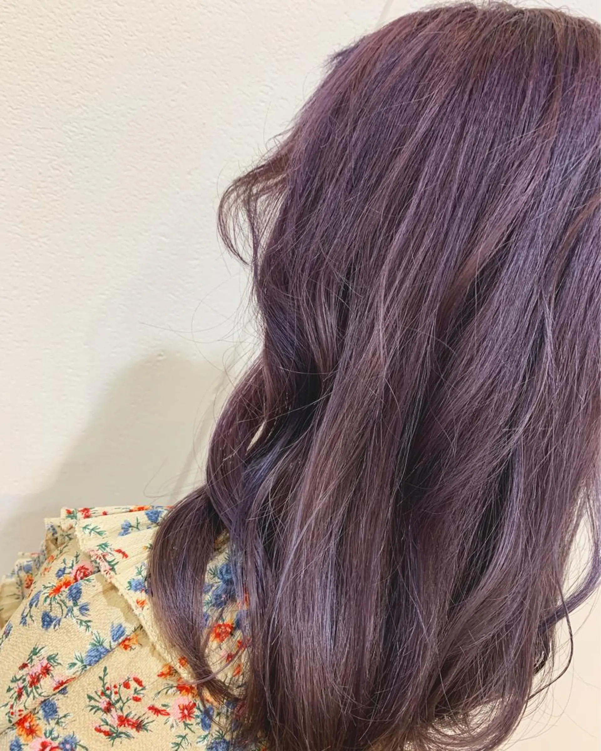 セミロング カラー ピンクカラー ピンクパープル パープルカラー Lolonois梅田 /Okazaki:)のヘアスタイル