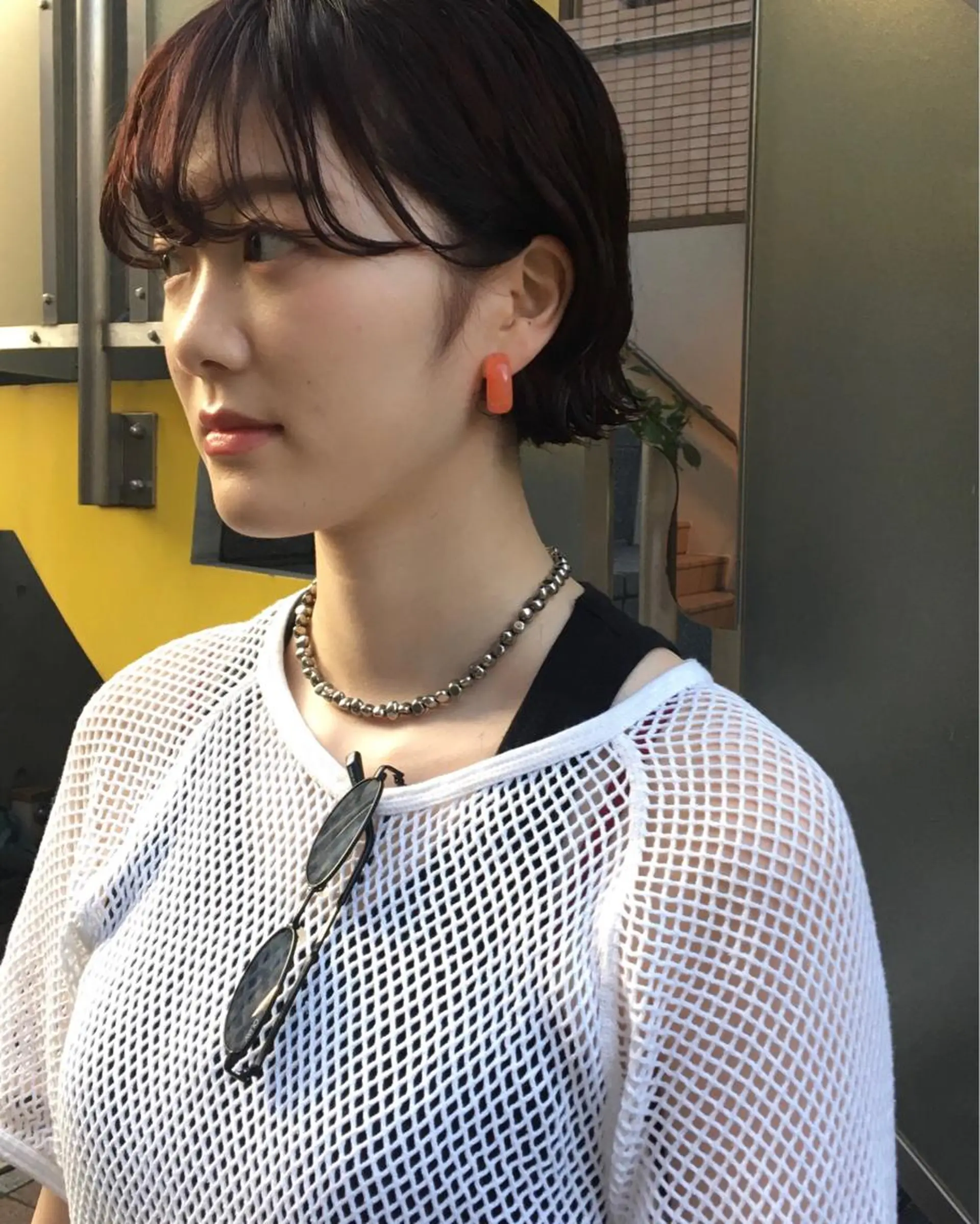 ショート カラー パーマ うざバング ショート・ボブ MIKUのヘアスタイル