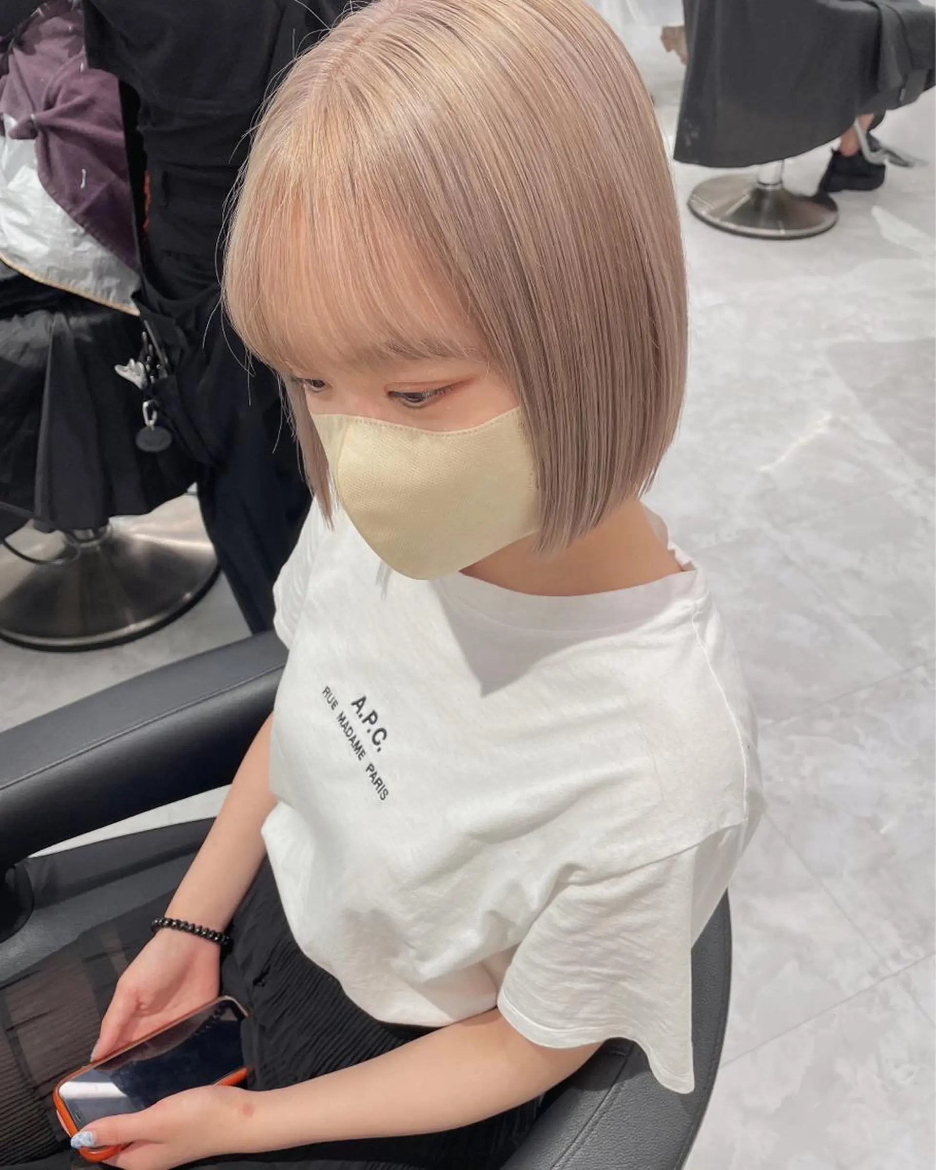 ショート カラー ヘアカラー トリートメント 💗🤍透明感カラー 🤍💗kanonのヘアスタイル