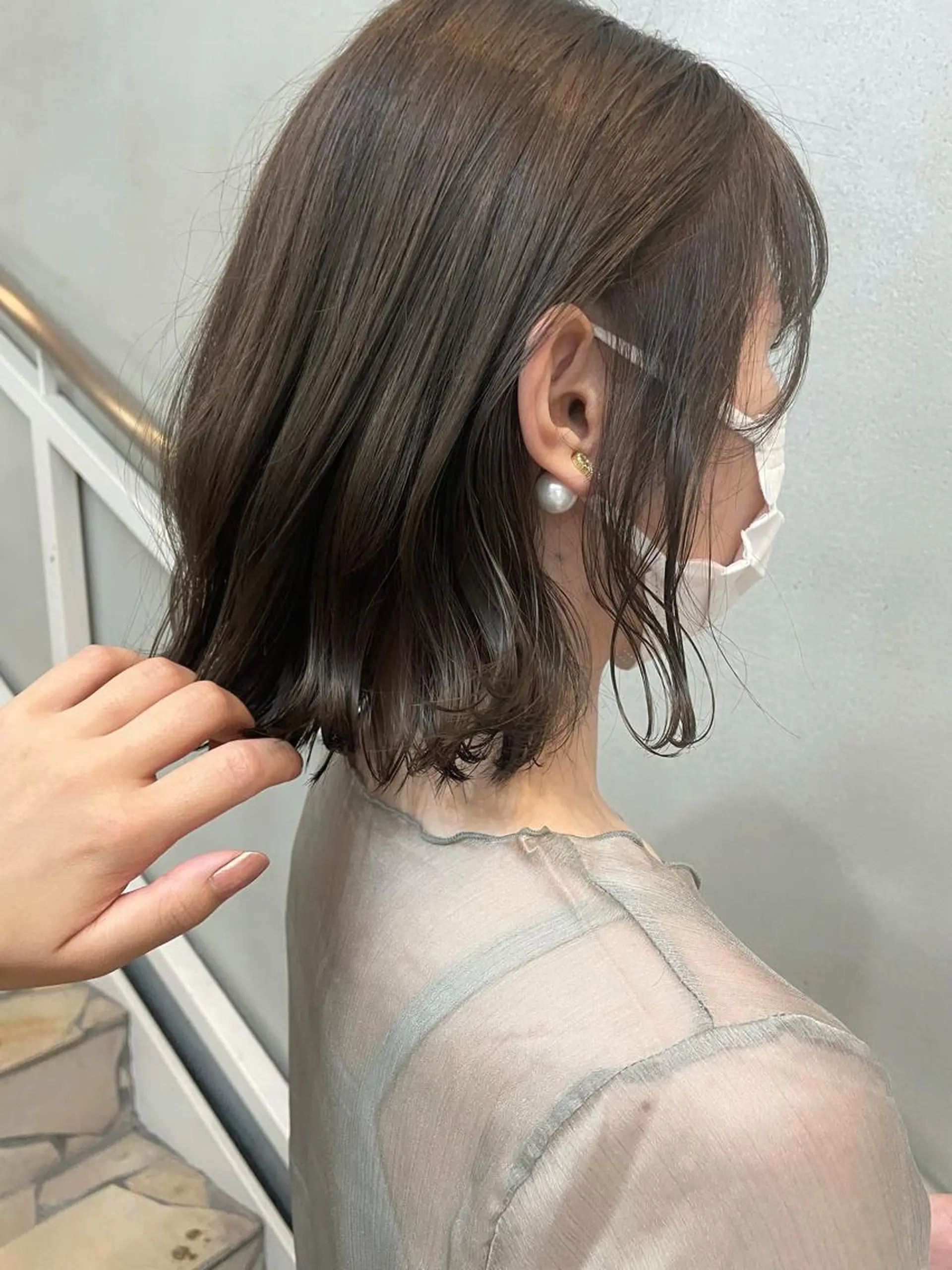 ミディアム カラー ブリーチ グレージュ ブリーチなしカラー 沖縄/ヘアアレンジ /着付けのヘアスタイル