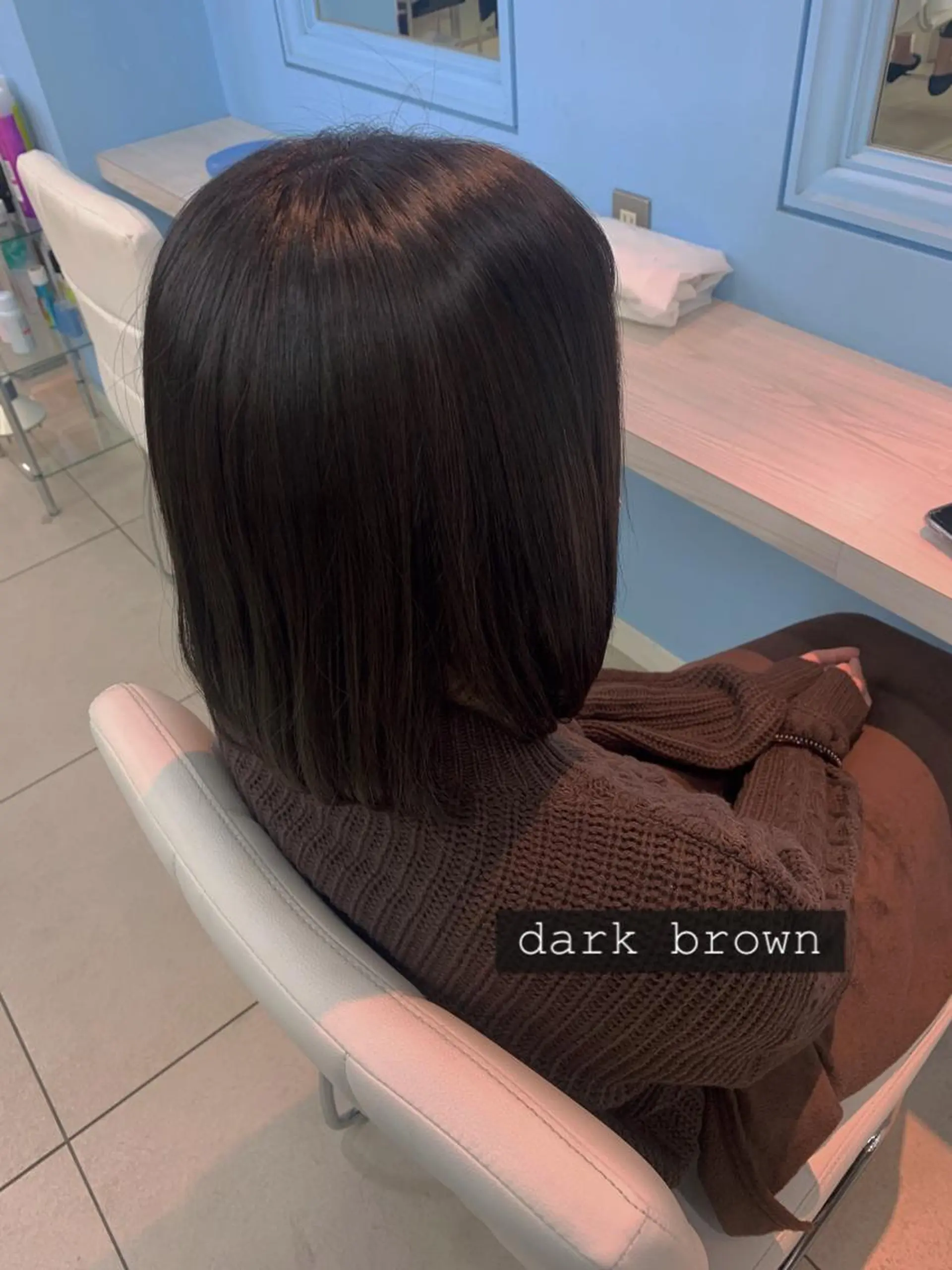 ミディアム カラー ブラウンカラー ダークブラウン ✂︎✂︎レディースの メンズカット屋さんのヘアスタイル