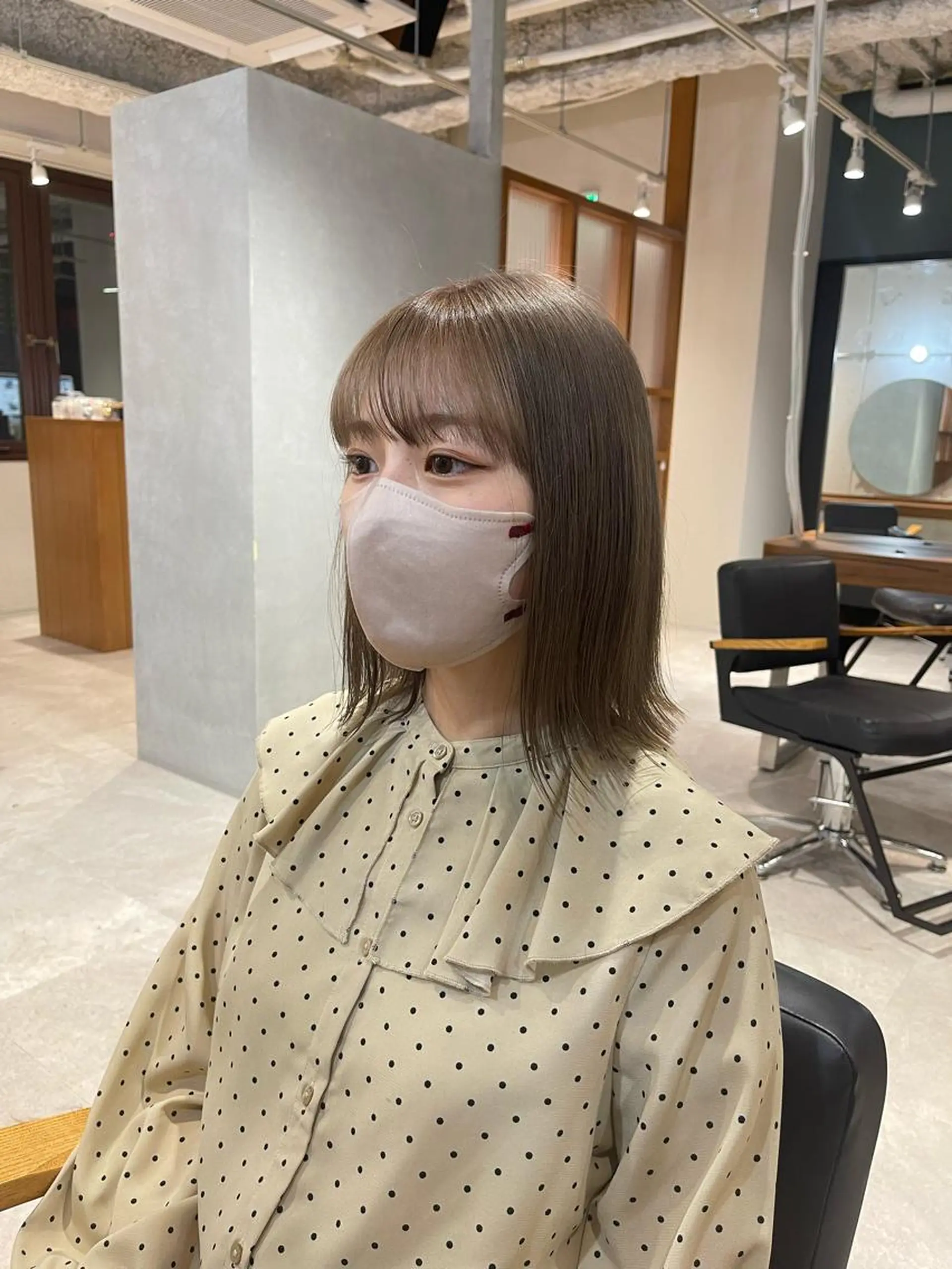 ミディアム カラー ヘアカラー トリートメント 店長　MANAMI ／ブリーチ／骨格ボブのヘアスタイル