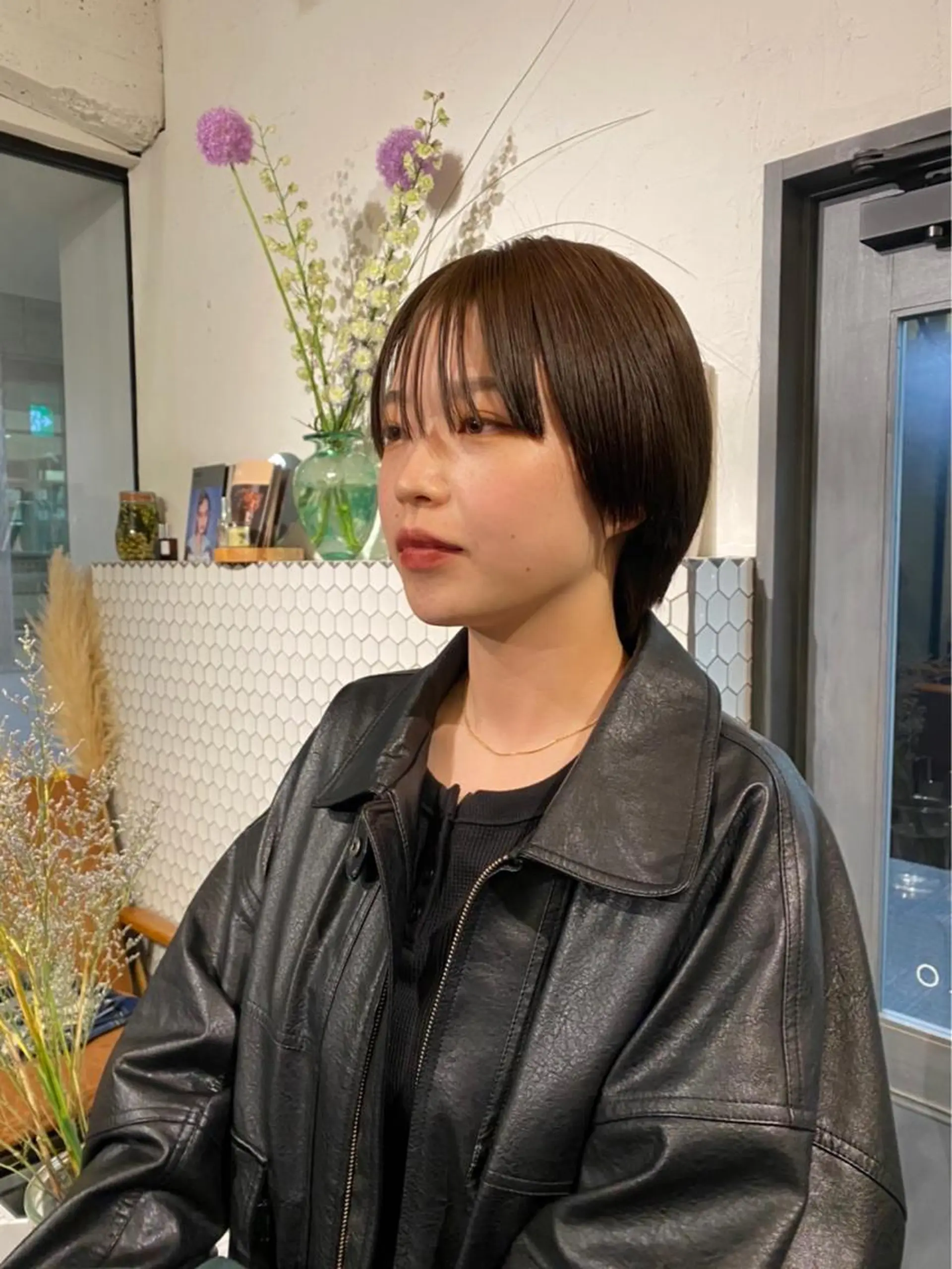 カラー ブラウンカラー くすみブラウン 市川 蘭のヘアスタイル