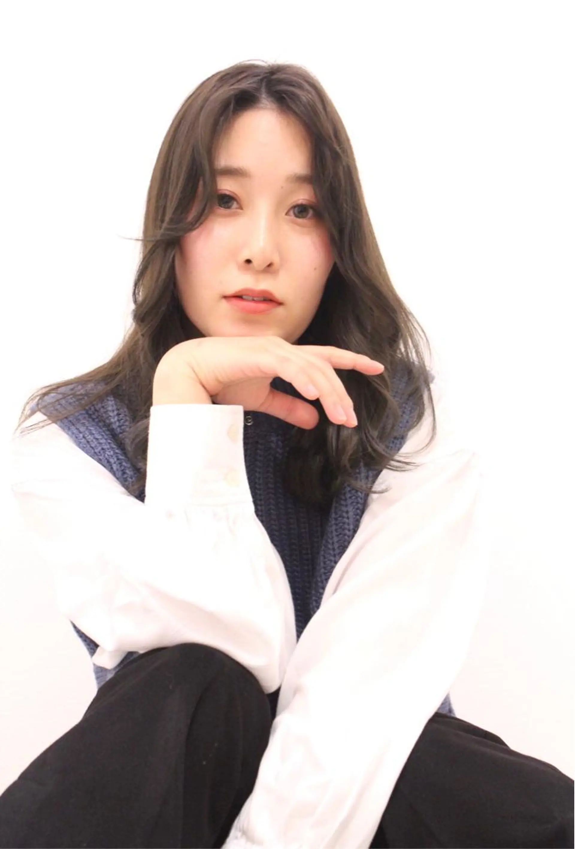 セミロング カラー パーマ 透明感カラー グレージュ ヘアカラー 門田 恭弥のヘアスタイル