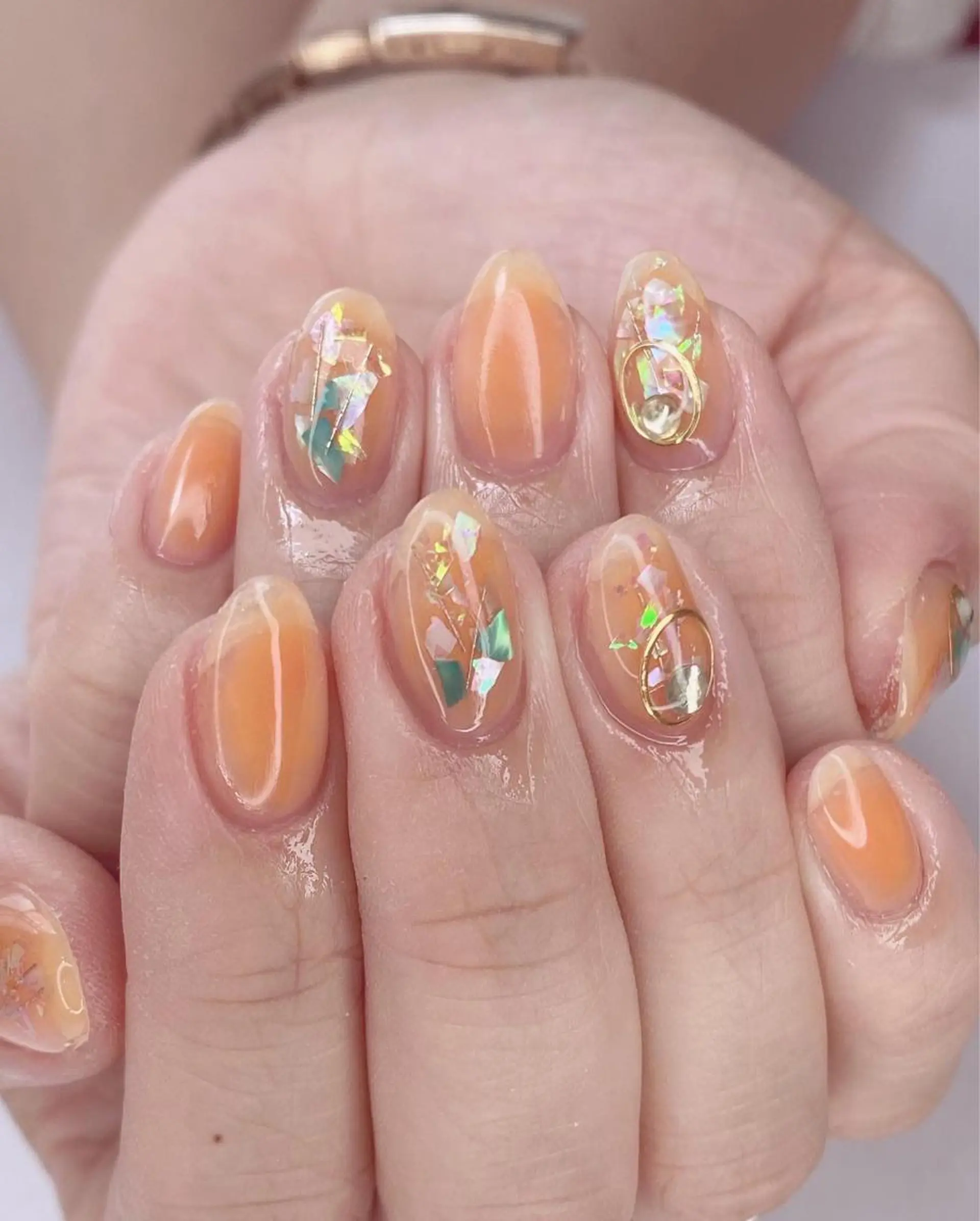 ネイル アートネイル オーロラネイル 桜ネイル クリアネイル フレンチネイル Nail Salon ertiのネイルデザイン