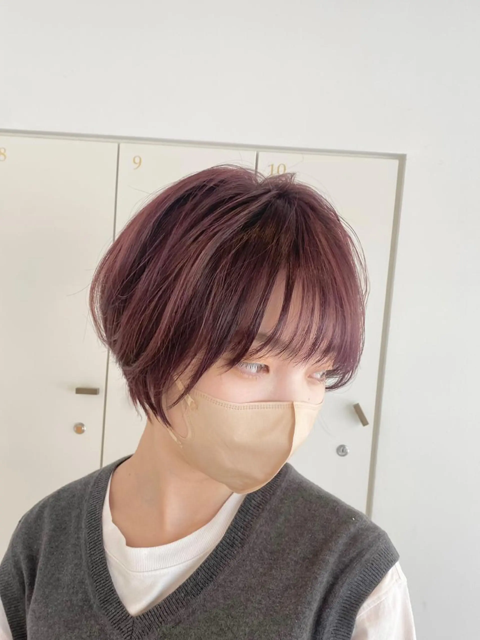 ショート ピンクブラウン ヘアカラー トリートメント motel所属・モデルや芸能人も通う ✨マンツーマンサロンのヘアスタイル