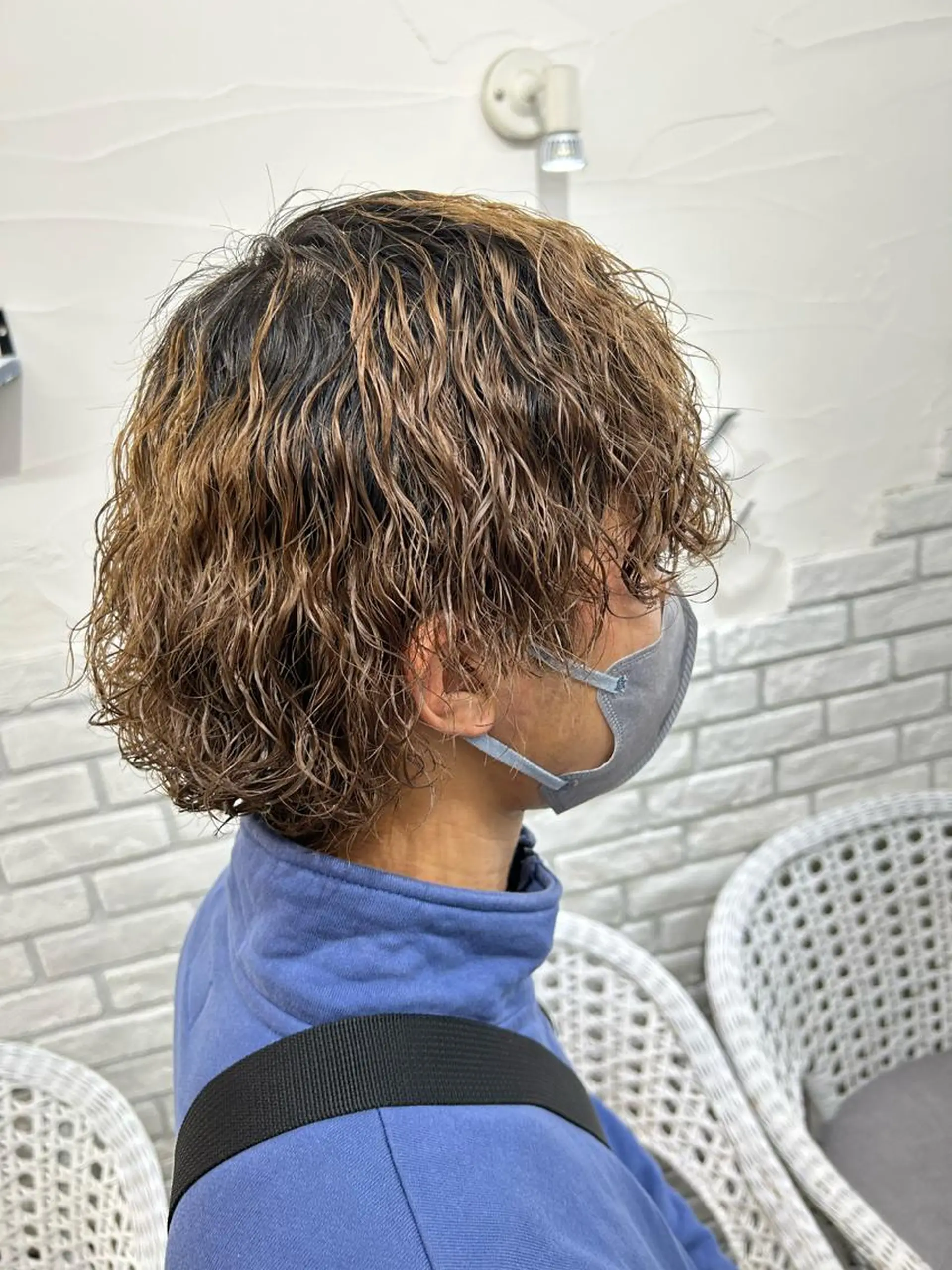 ショート カラー パーマ メンズ メンズブリーチ メンズパーマ ブリーチ カット パーマ 柿原啓登【メンズパー マ/ハイトーン】のヘアスタイル