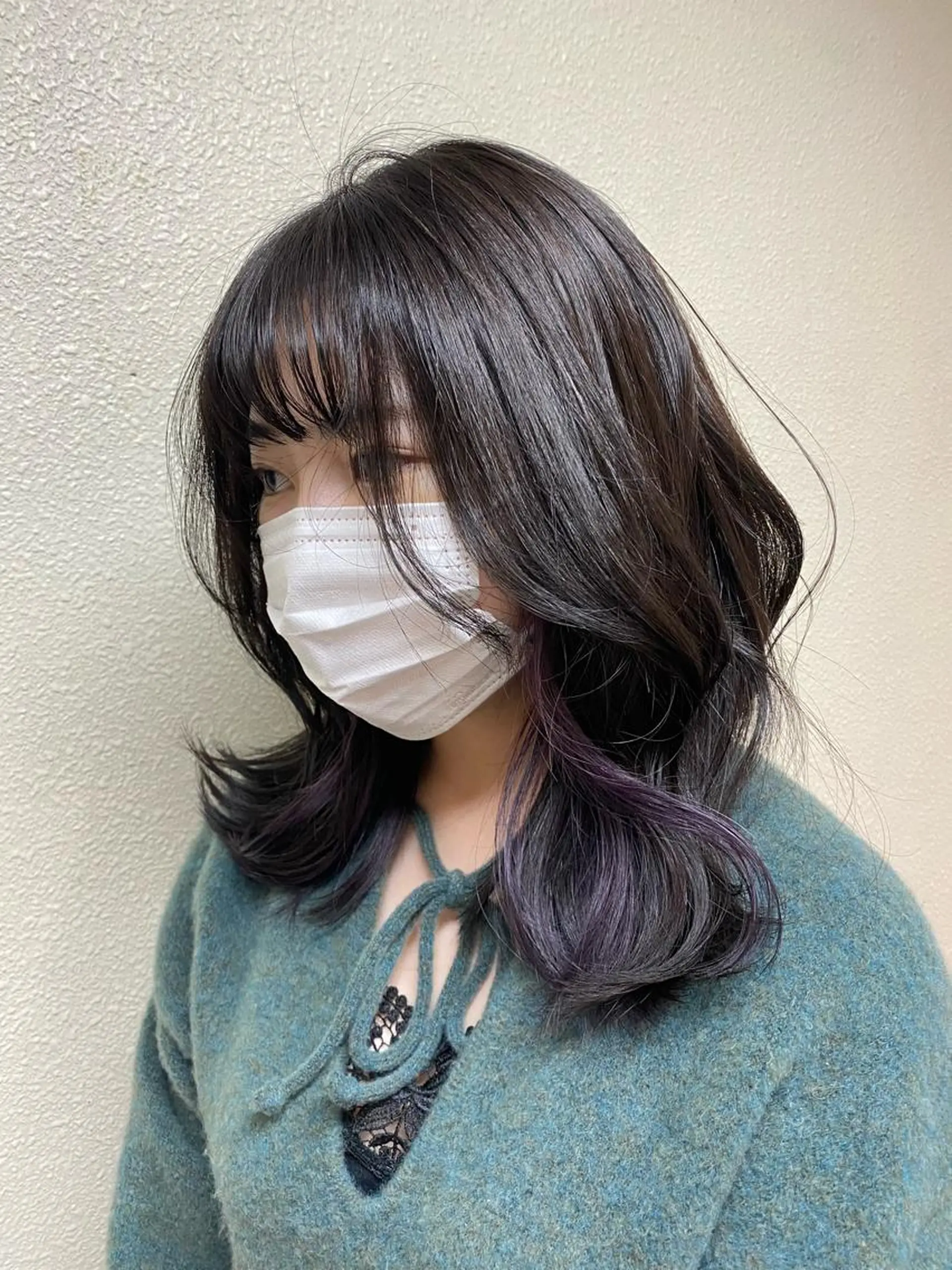 セミロング カラー カット ヘアカラー トリートメント ikeda shioriのヘアスタイル