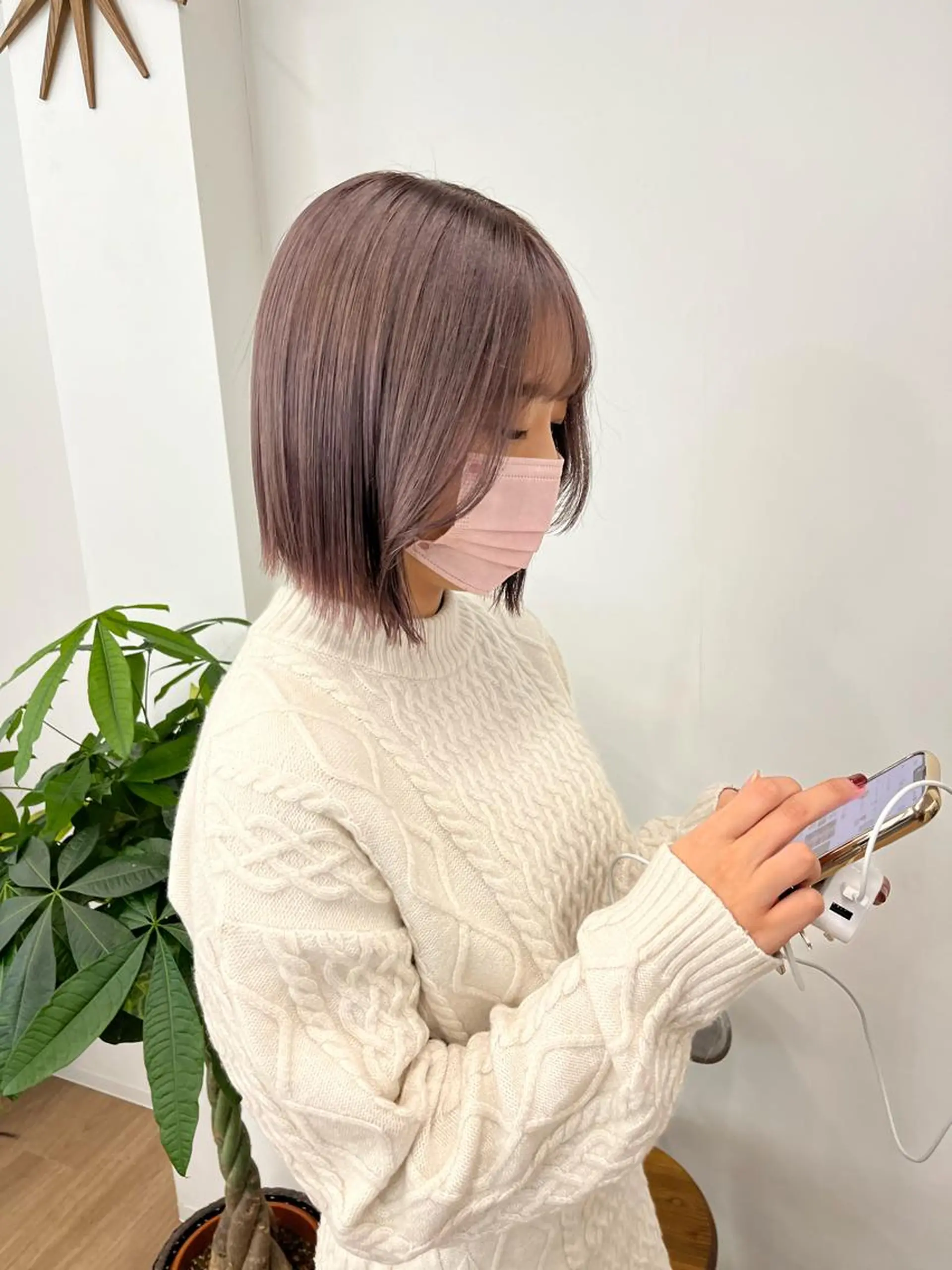 ミディアム カラー ヘアアレンジ ベージュカラー デザインカラー ダブルカラー グレージュ ピンクカラー HIROKO / 透明感暖色カラー🎀のヘアスタイル