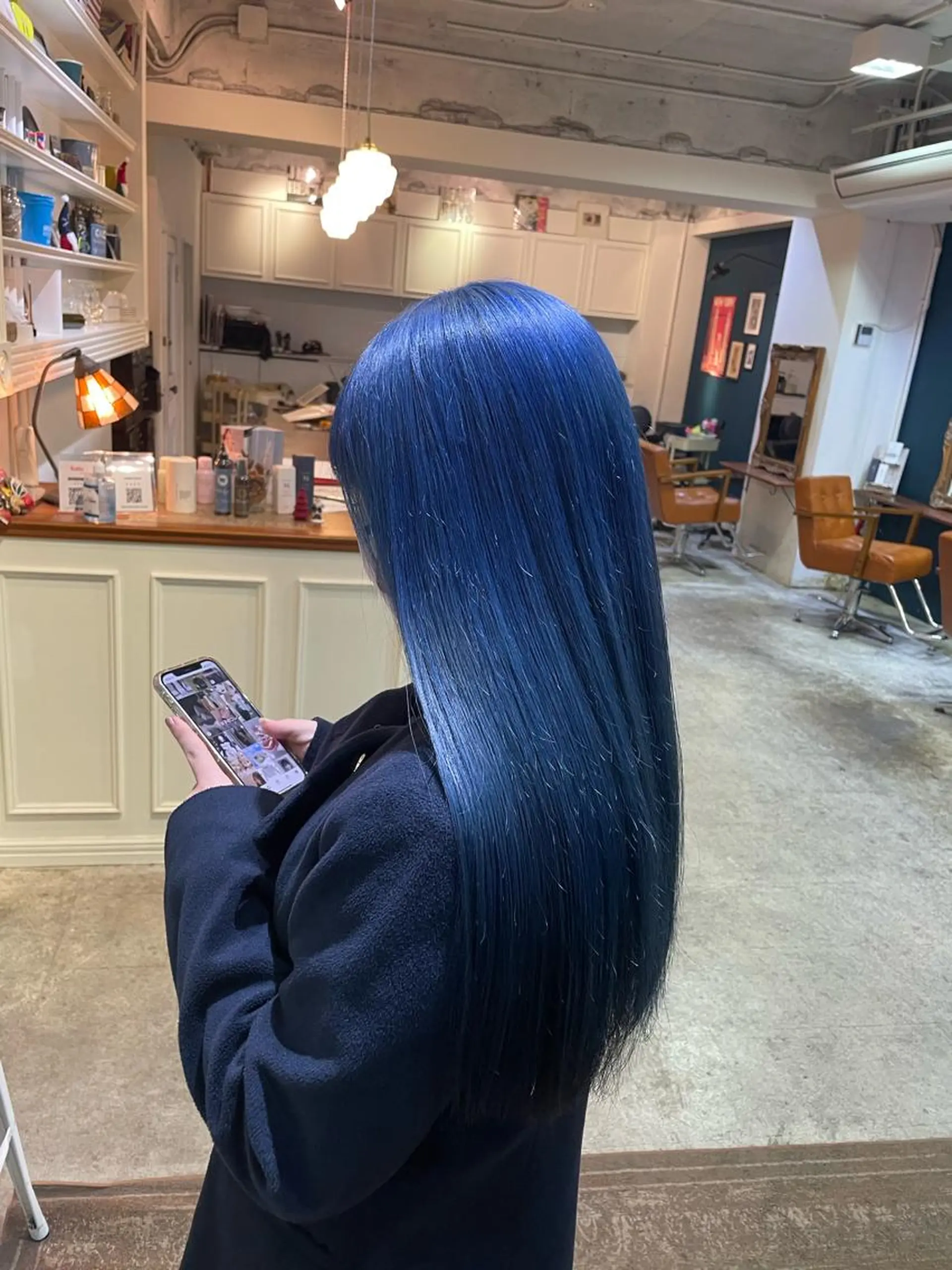 セミロング カラー ヘアアレンジ ブルーカラー ネイビーカラー ヘアカラー トリートメント ヘアセット 🍁カトウ ケイゴ🍁のヘアスタイル