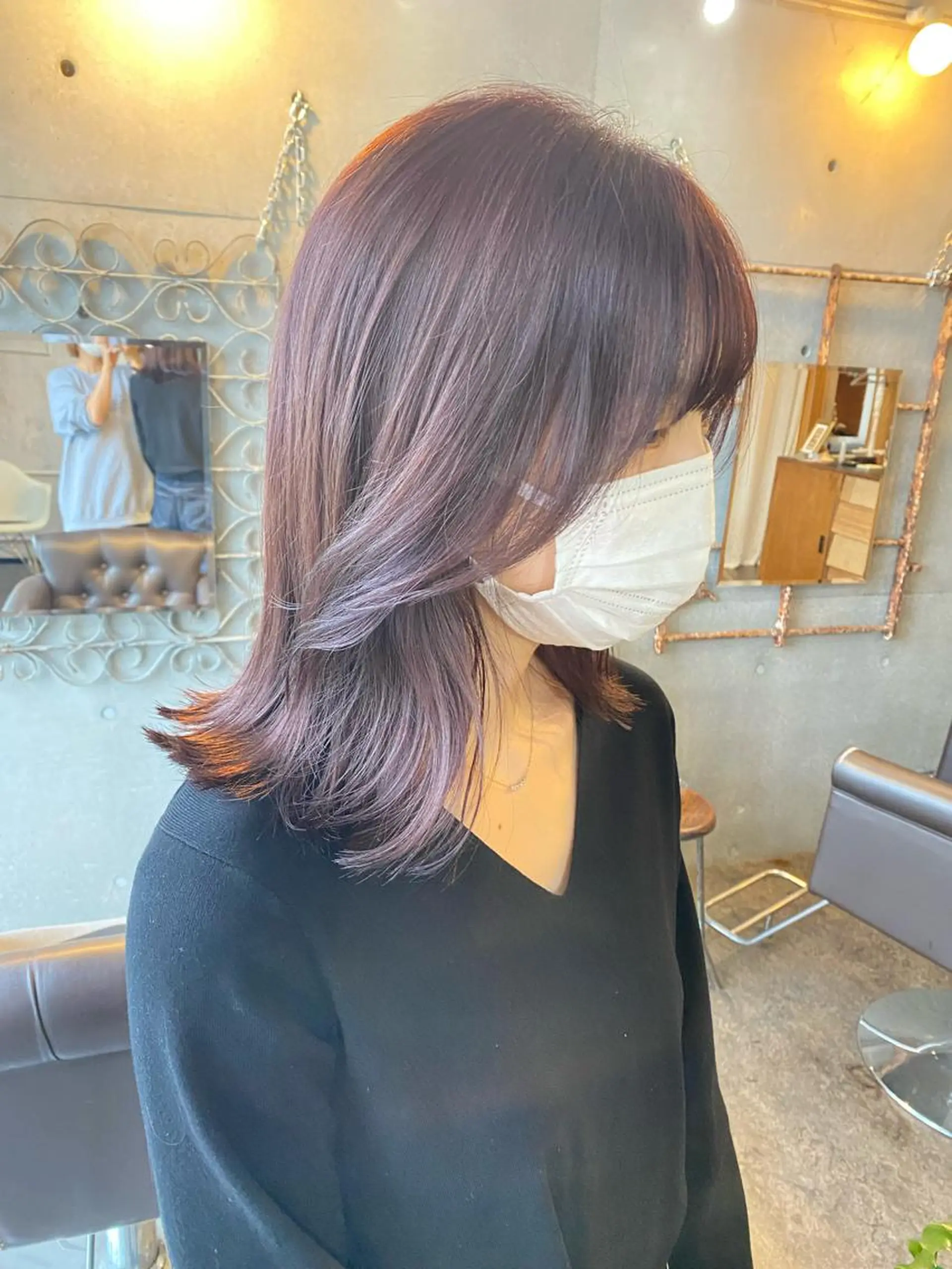 ミディアム カラー パーマ ヘアアレンジ メンズ キッズ ネイル マツエク・マツパ カット ヘアカラー トリートメント モリモト サナのヘアスタイル