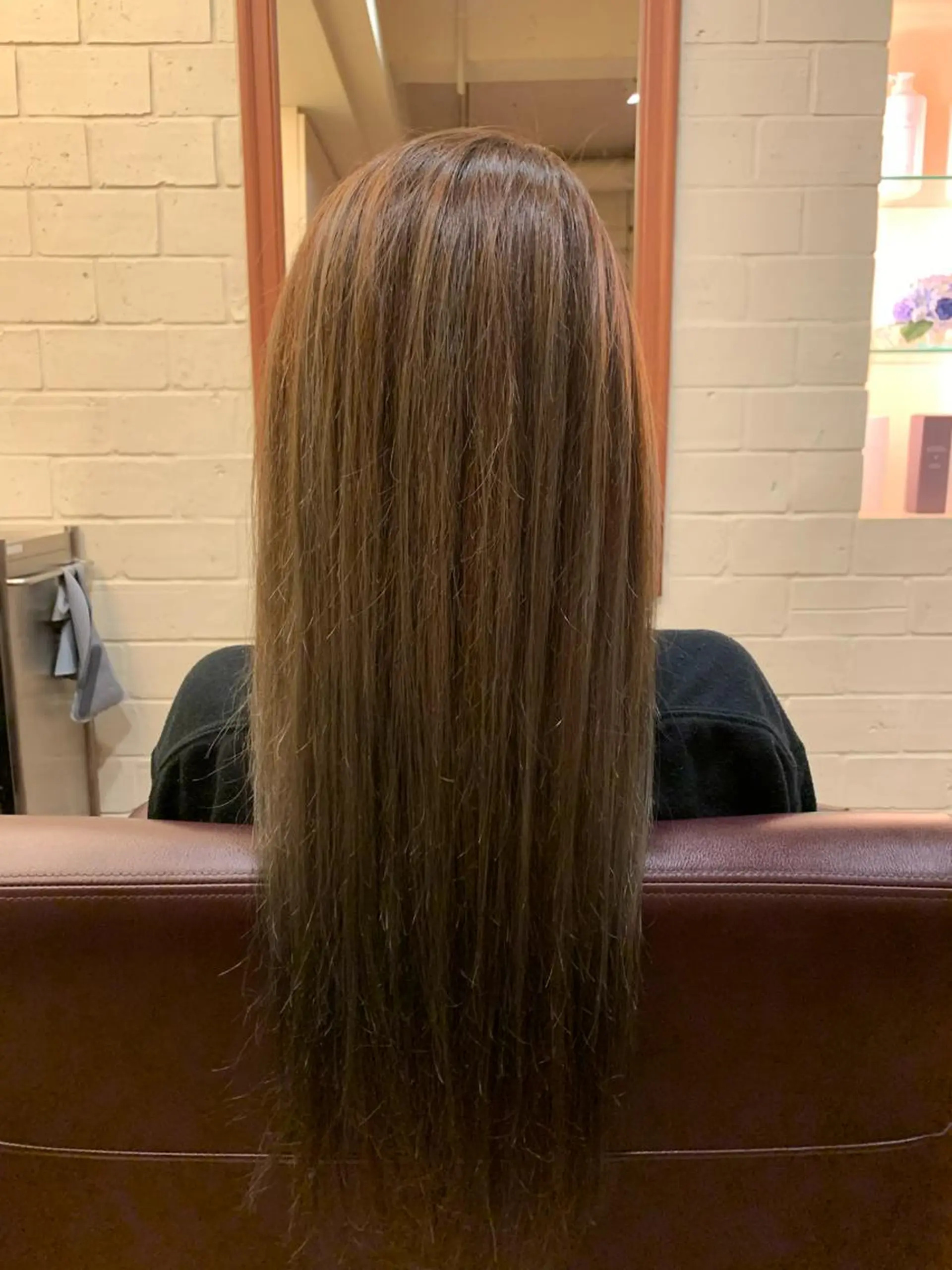 ロング アッシュ ハイライト 奥村 紘のヘアスタイル
