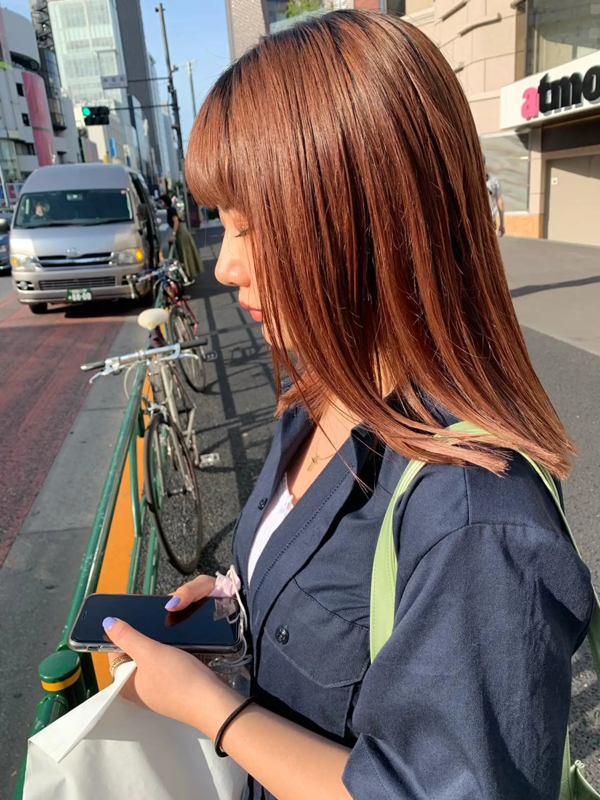 ミディアム カラー ベージュカラー ブリーチ 透明感カラー ブリーチなしカラー オレンジ ヘアカラー 艶ハイトーン/ヘア アレンジAYAKAのヘアスタイル