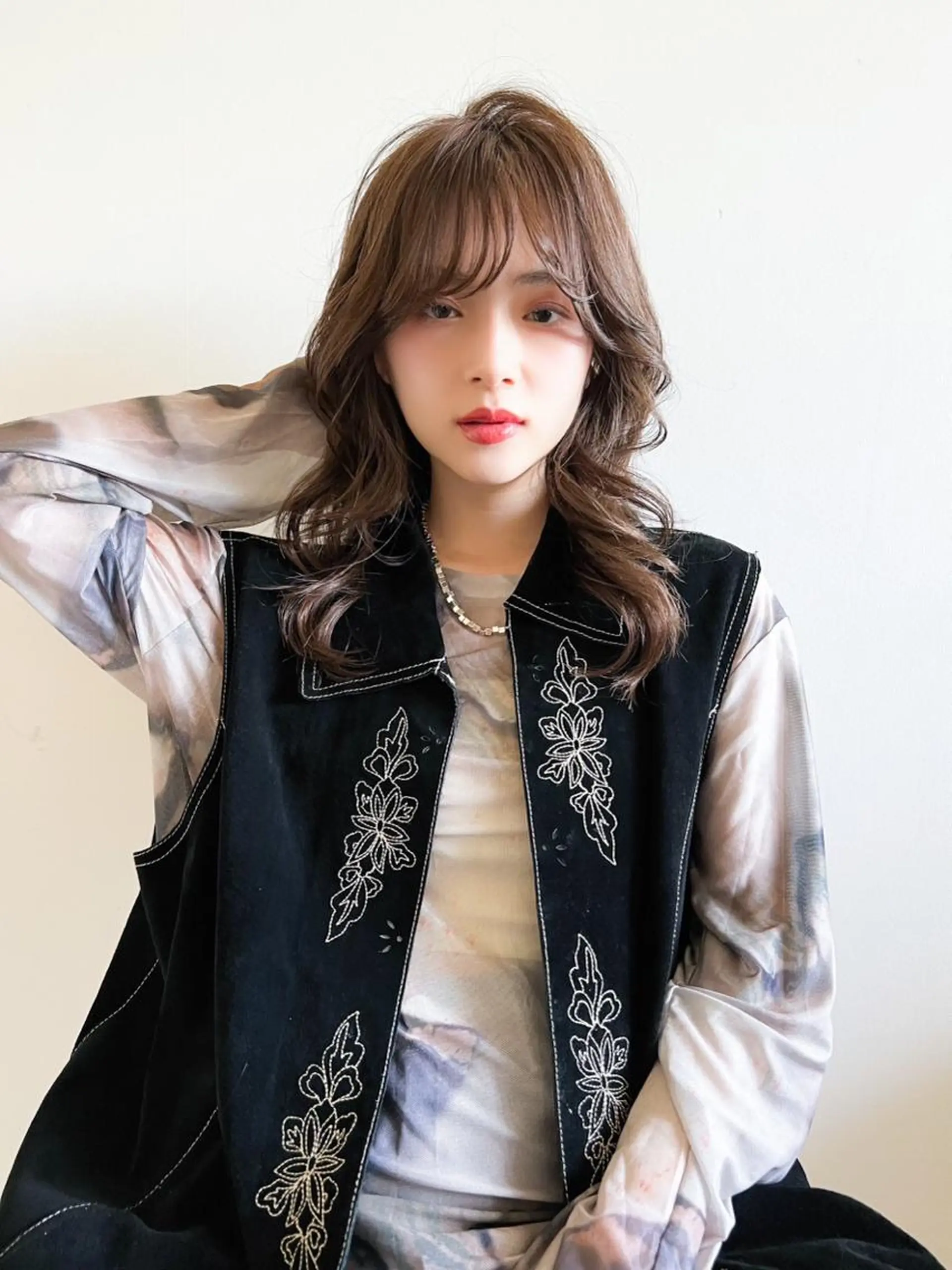 ミディアム カラー 韓国風ヘア MUSASHI ブリーチカラー◎のヘアスタイル