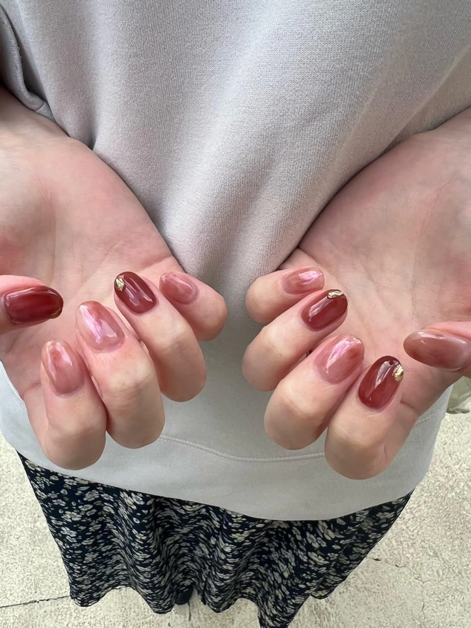 ネイル ボルドー ハンドネイル ヘアメイクネイリスト 💄💅hidemiのネイルデザイン