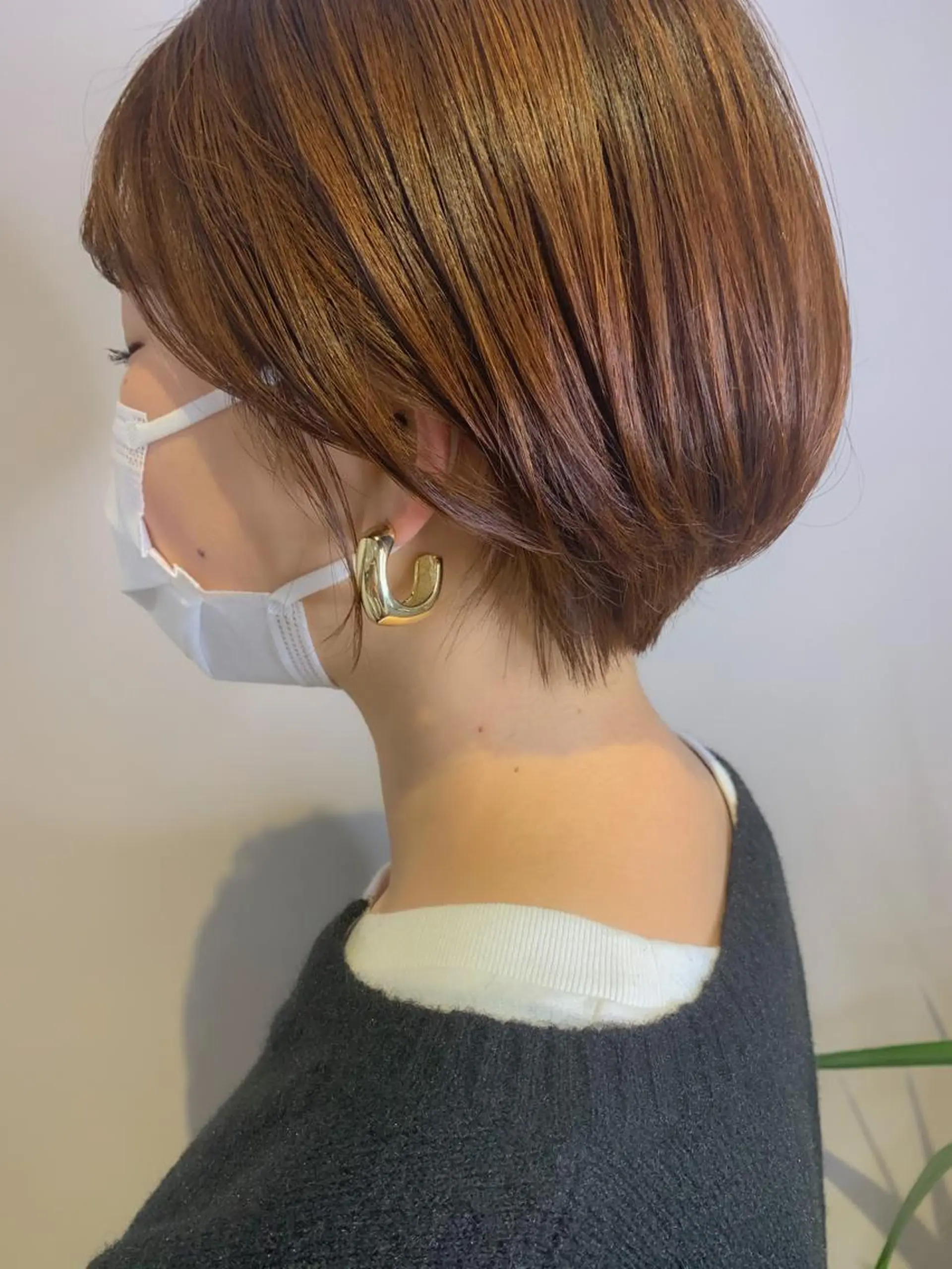 ショート カラー ショートボブ ブラウンカラー オレンジ オレンジブラウン ボブ ヘアカラー トリートメント Lien🌿Top Stylist沖田のヘアスタイル