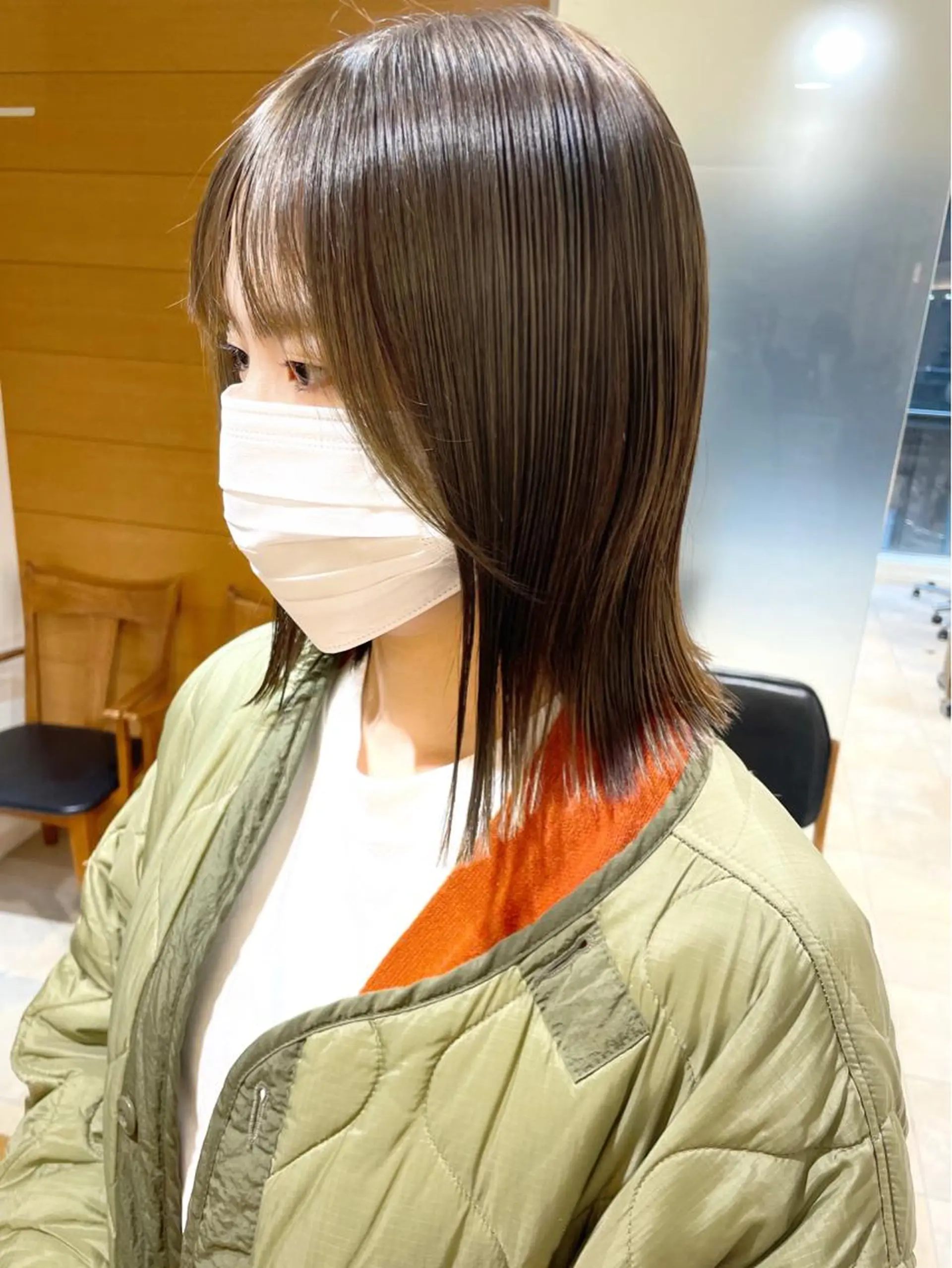 ミディアム カラー カット ヘアカラー トリートメント 齋藤 咲のヘアスタイル