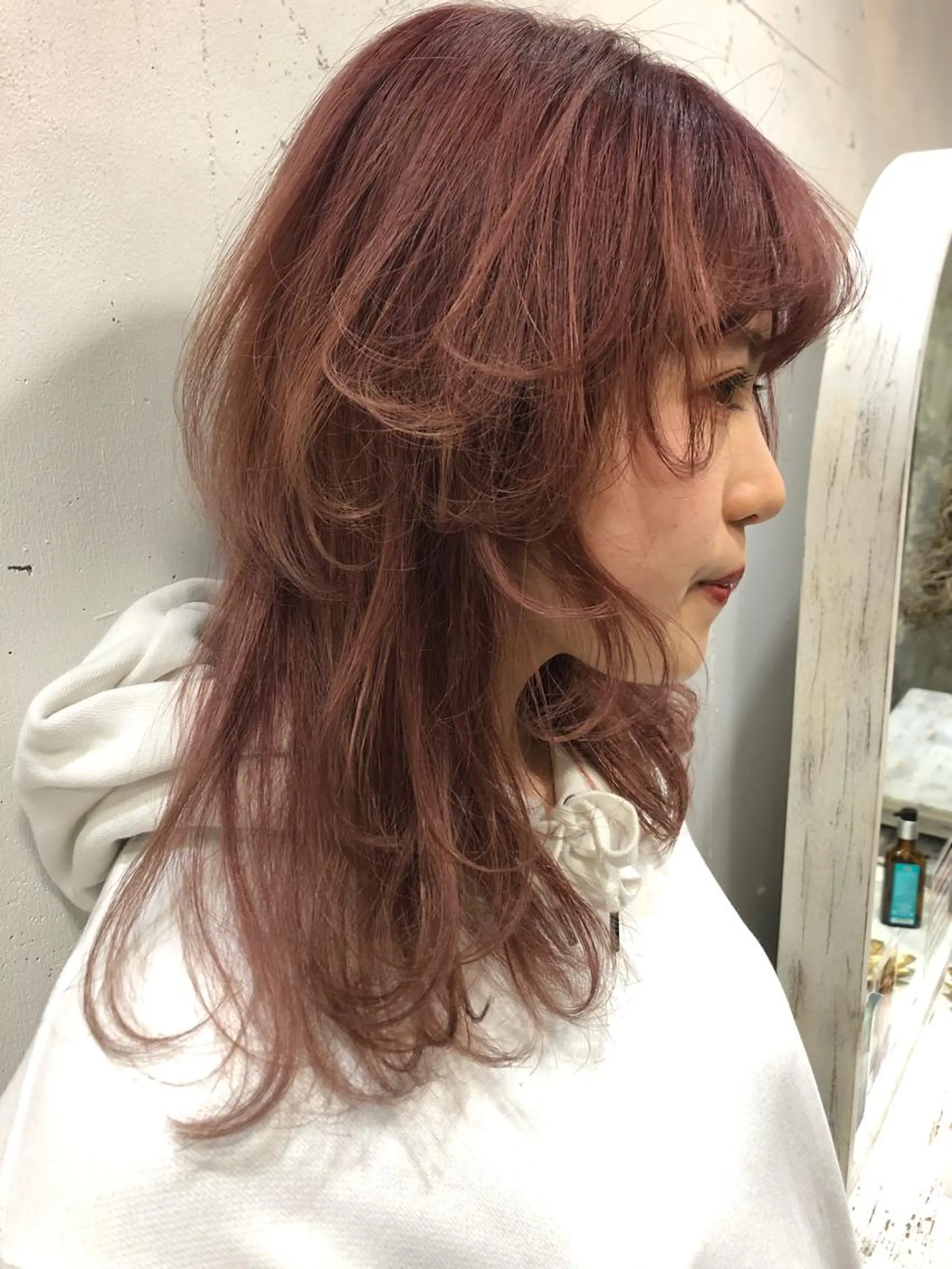 ロング カラー ブリーチ ケアブリーチ ピンクカラー カット ヘアカラー Pia hair Design Yakuin所属・Pia ツボイ ケイタのヘアスタイル