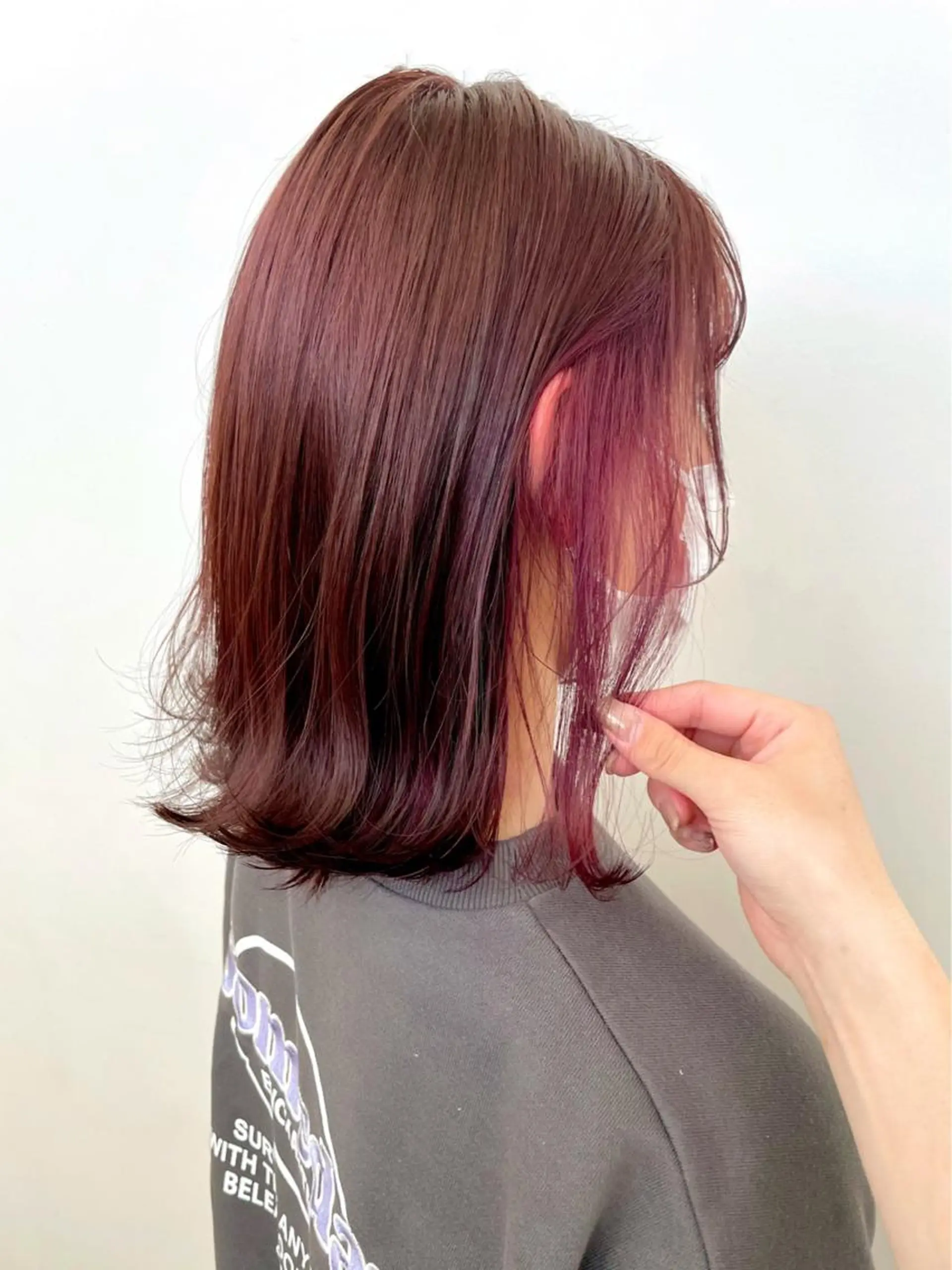ミディアム カラー ヘアアレンジ ピンクカラー GO TODAY  SHAiRE SALON岡山所属・Sana/ 耳ツボ/インナーのヘアスタイル