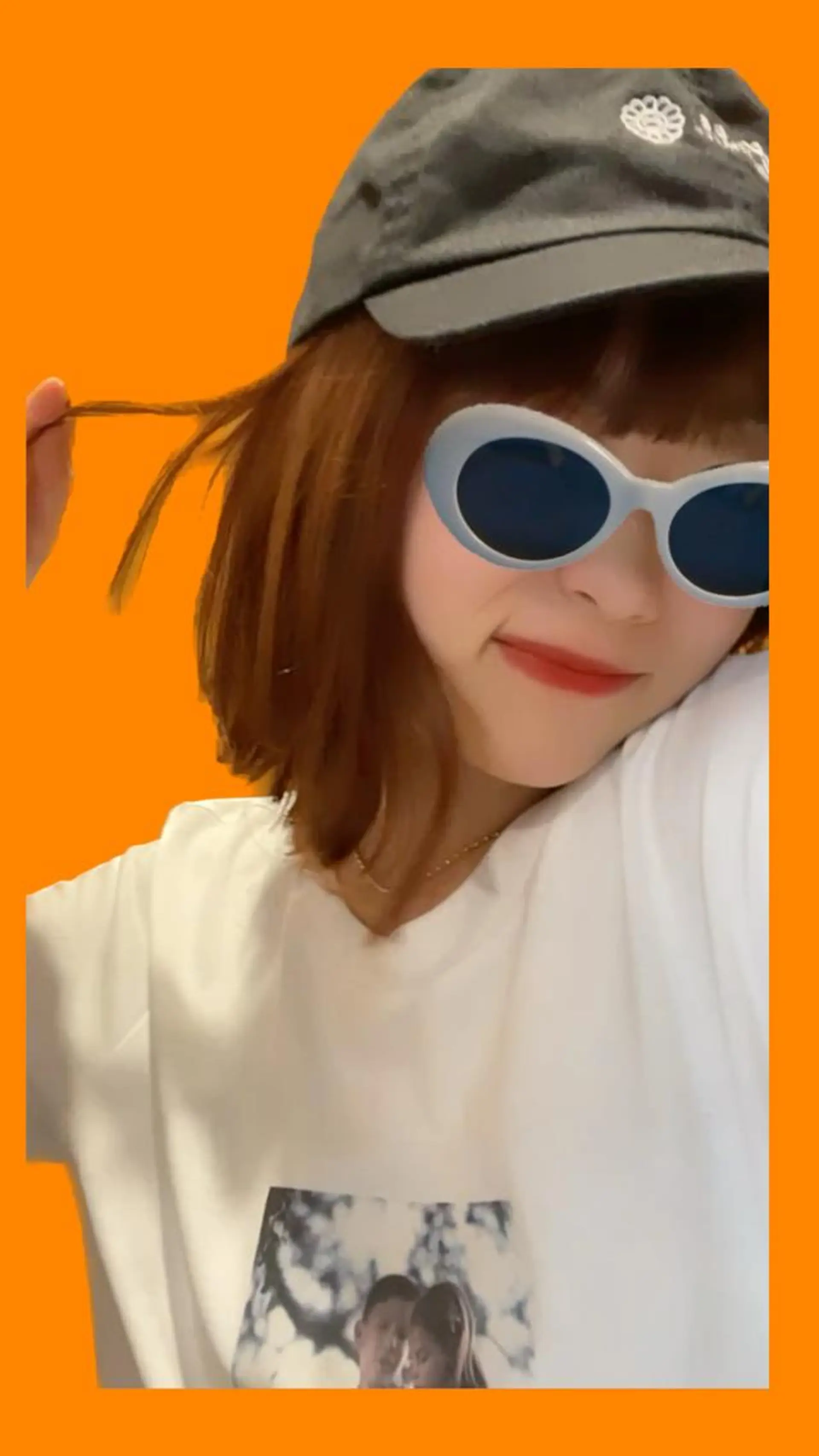 ショート カラー ブラウンカラー オレンジ オレンジブラウン カット ヘアカラー 表参道美容師ゆいか ♡ミディアムレイヤーのヘアスタイル