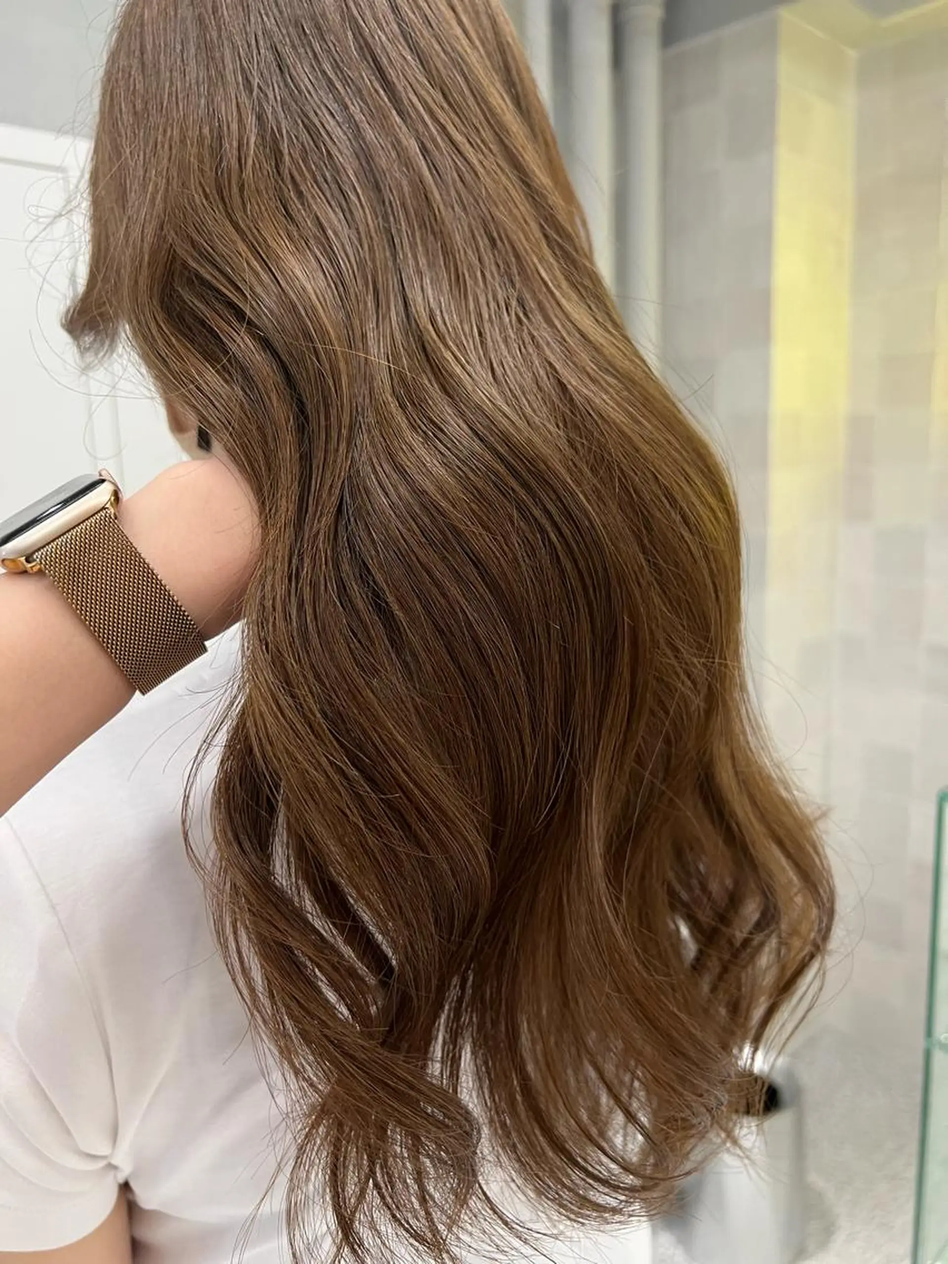 ロング カラー ベージュカラー ブリーチ 透明感カラー ブリーチなしカラー 韓国風ヘア ヘアカラー トリートメント 韓国ヘア☁️ mitsukiのヘアスタイル