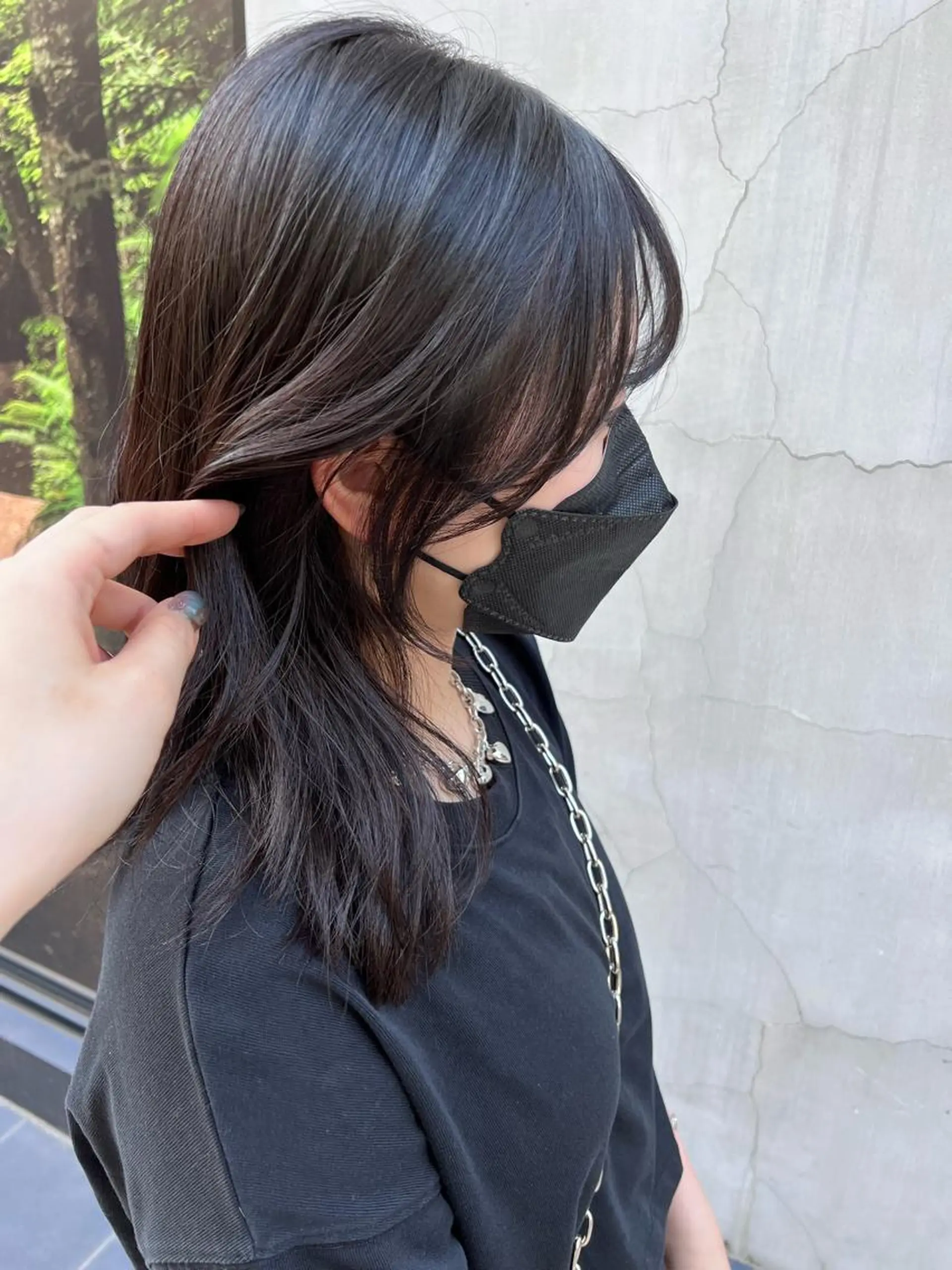 セミロング カラー 黒髪 韓国風ヘア レイヤーカット 小顔カット カット ヘアカラー トリートメント ally hairsalon所属・Emi .のヘアスタイル
