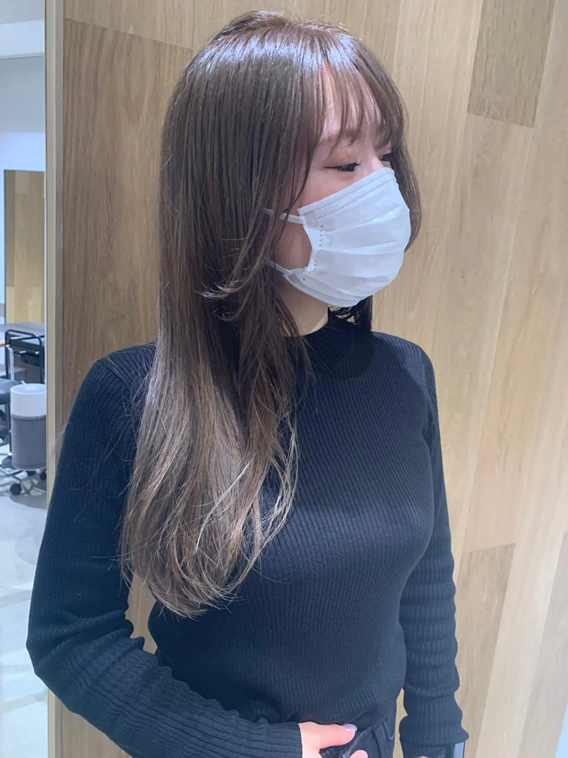 ロング カラー カット ヘアカラー トリートメント 藤野なつえ ナチュラルのヘアスタイル