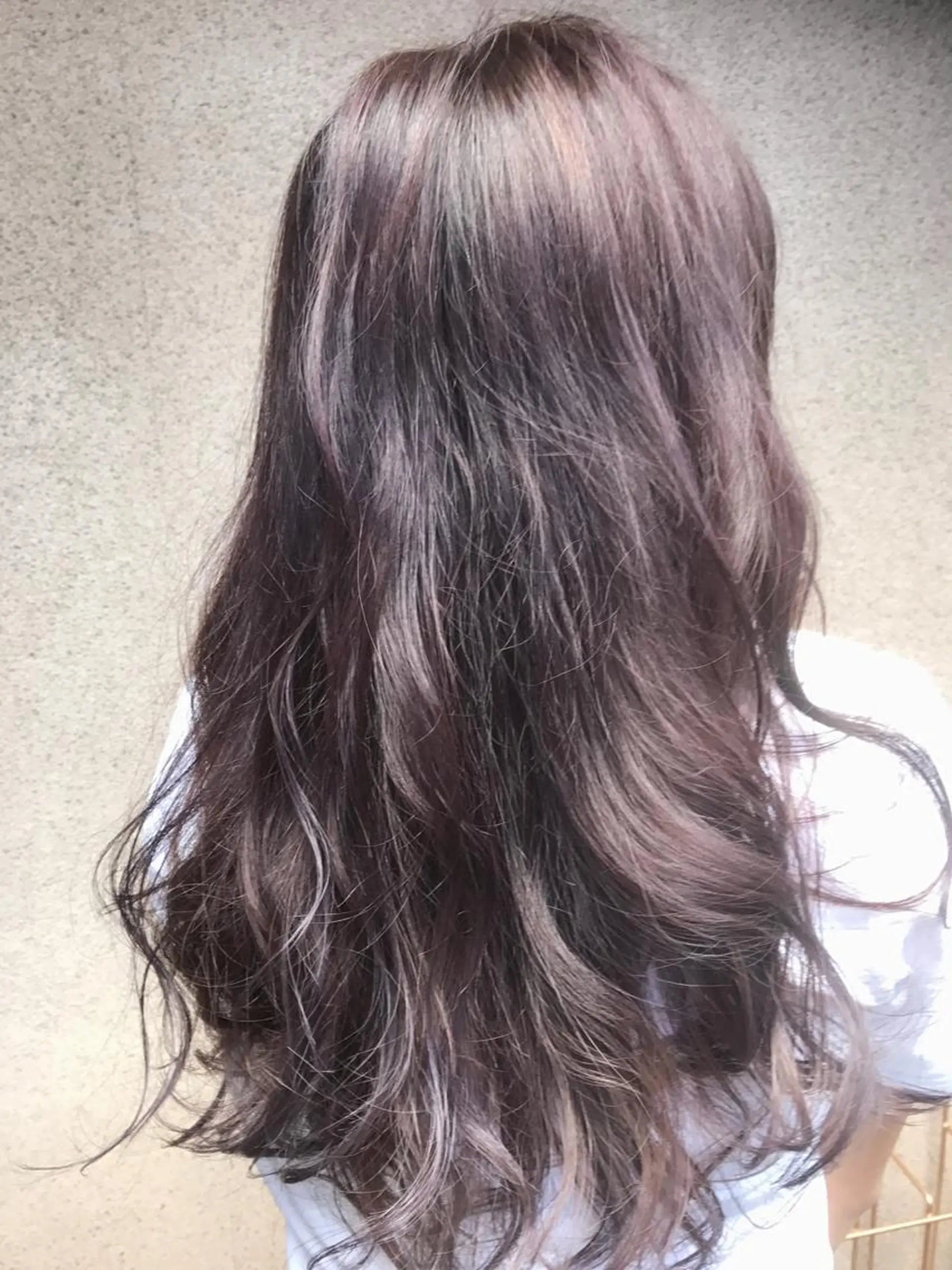 ロング カラー イルミナカラー パープルカラー vato マンツーマンサロンのヘアスタイル