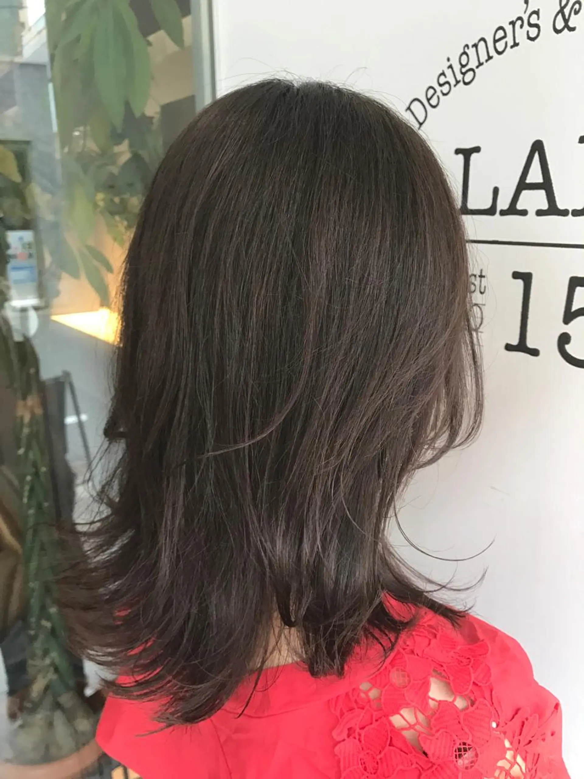 ミディアム カラー アッシュ パープルカラー ひろせ かなのヘアスタイル