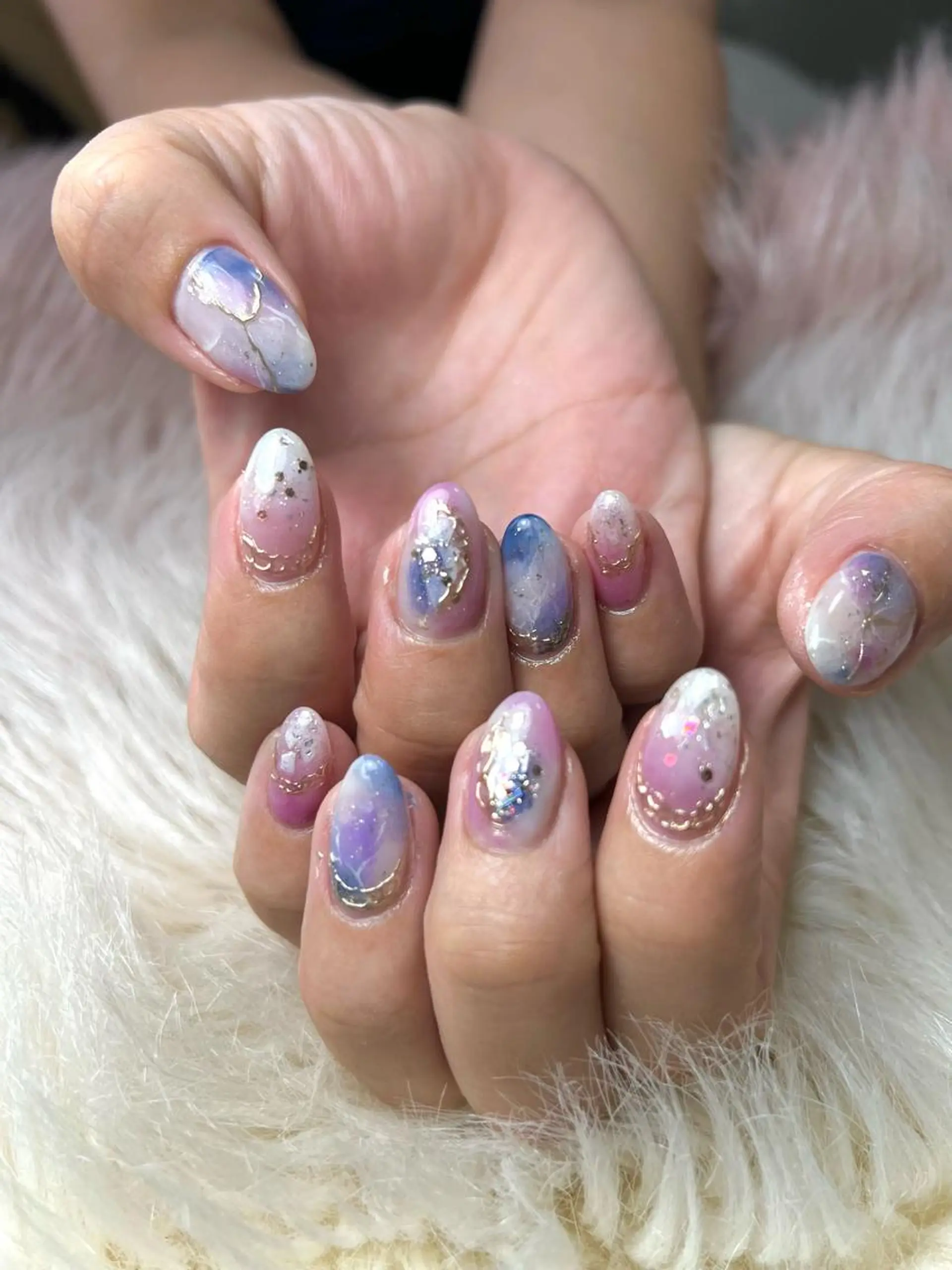 ネイル アートネイル ジェルネイル 持ち込み パラジェル 夏ネイル ハンドネイル flowers nailのネイルデザイン