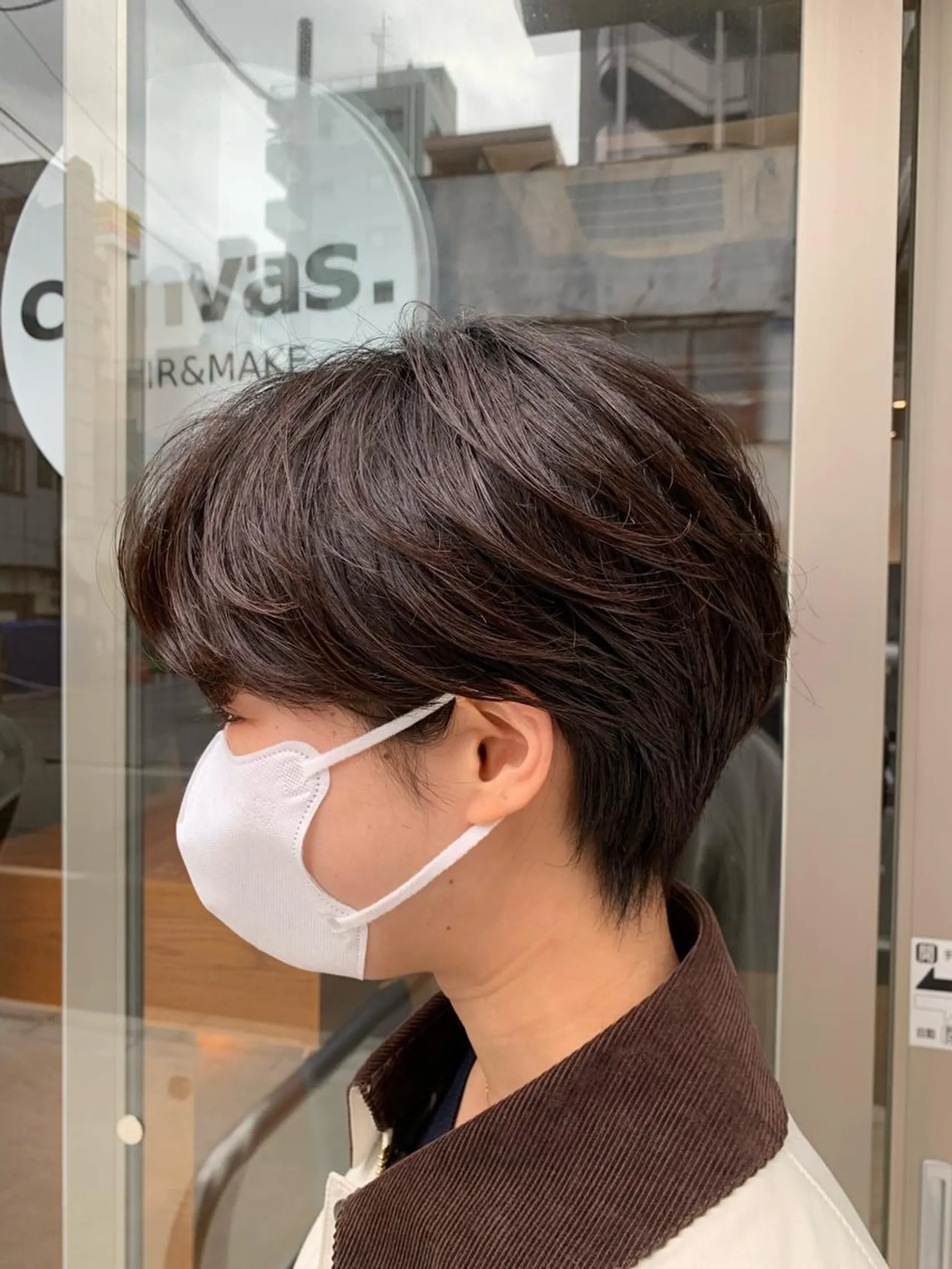ショート パーマ ボブ　くせ毛風パーマ 艶カラー/横山大樹のヘアスタイル