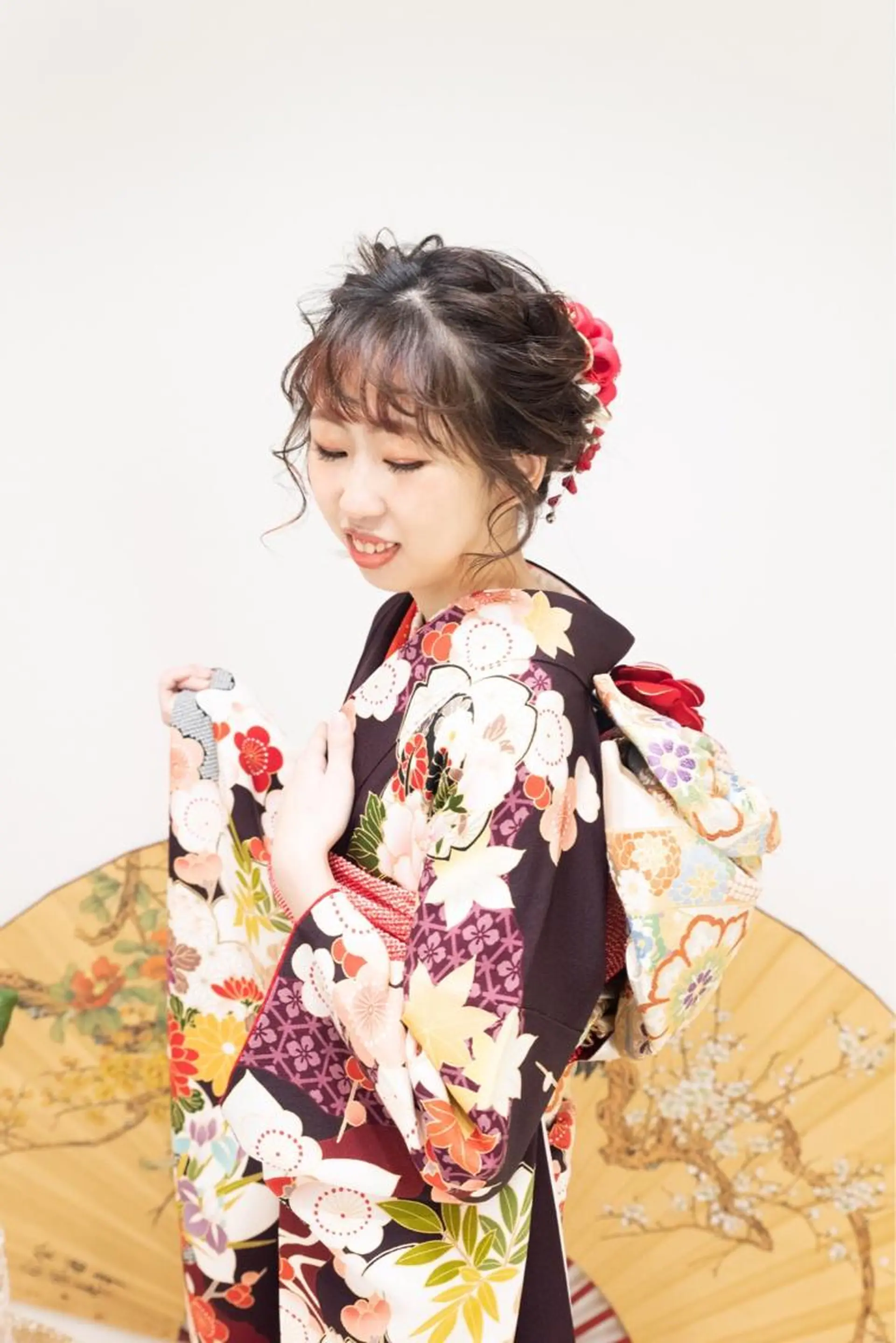 ヘアアレンジ 成人式 野咲き 美容室のマツエク・マツパデザイン