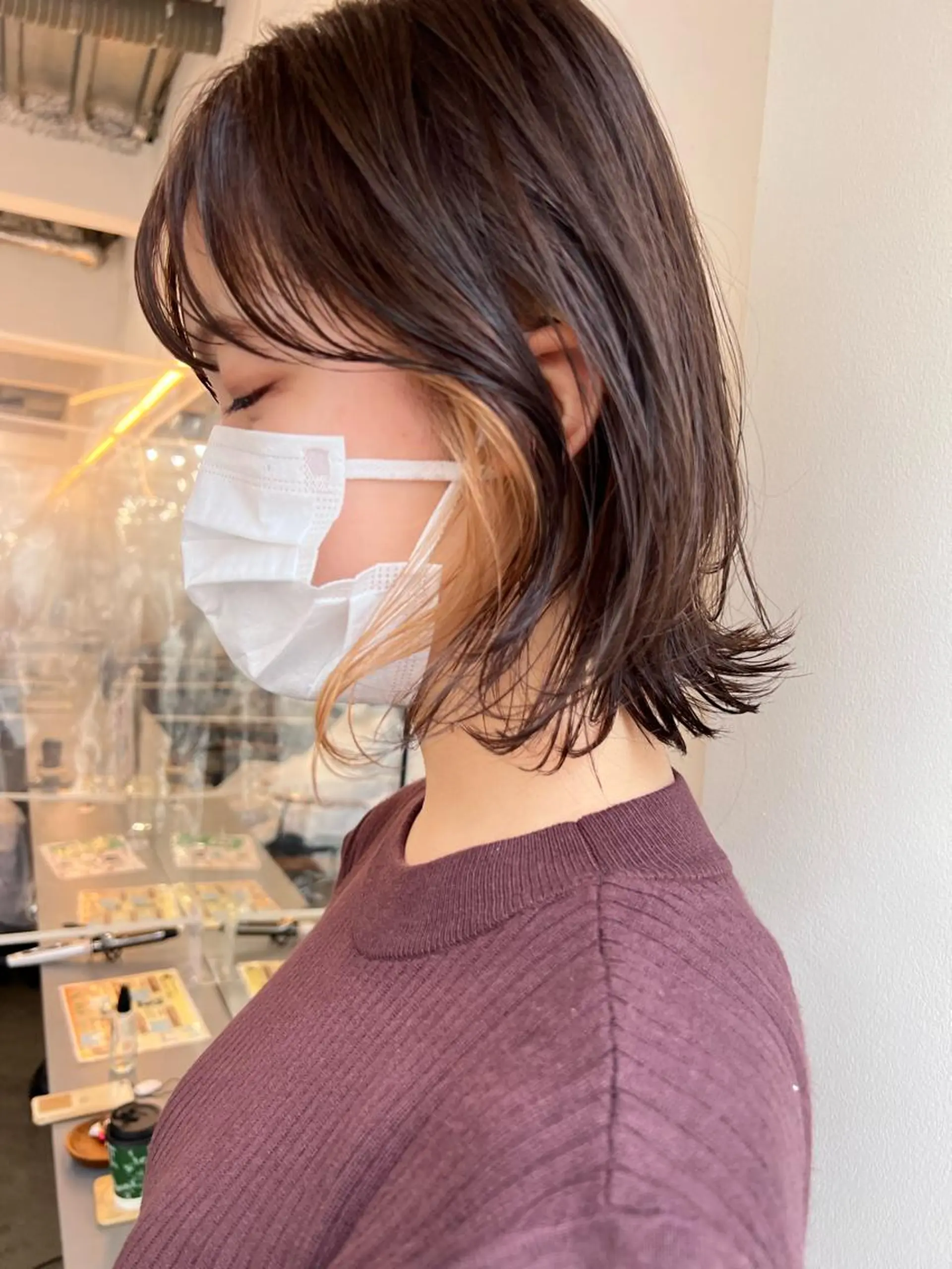 ショート カラー イヤリングカラー レイヤーカット カット ヘアカラー トリートメント デザインカラー/ 火ノ見🪡のヘアスタイル