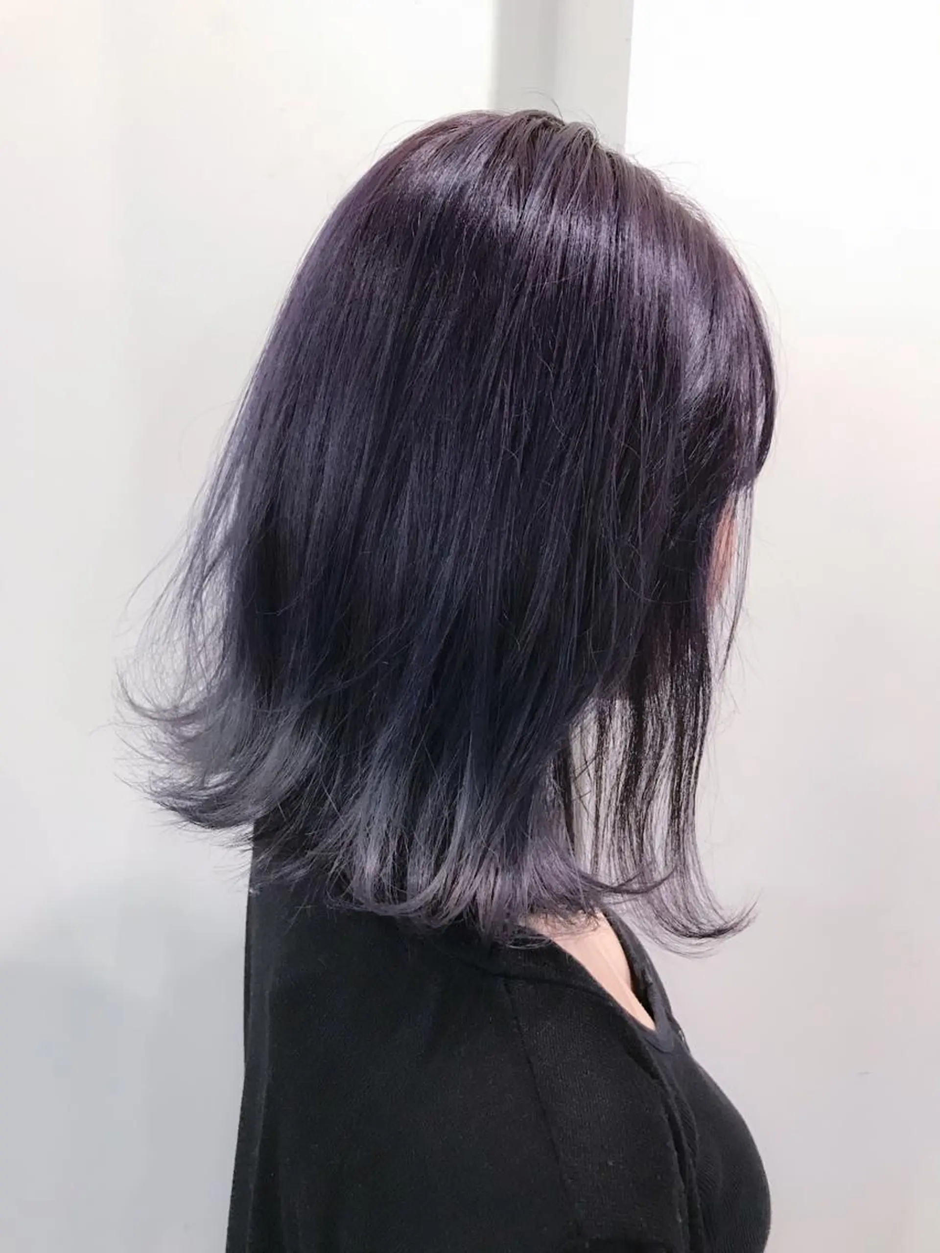 ミディアム カラー ブルーカラー ブルーバイオレット バイオレットカラー エクステ（レミー毛） NINEのヘアスタイル