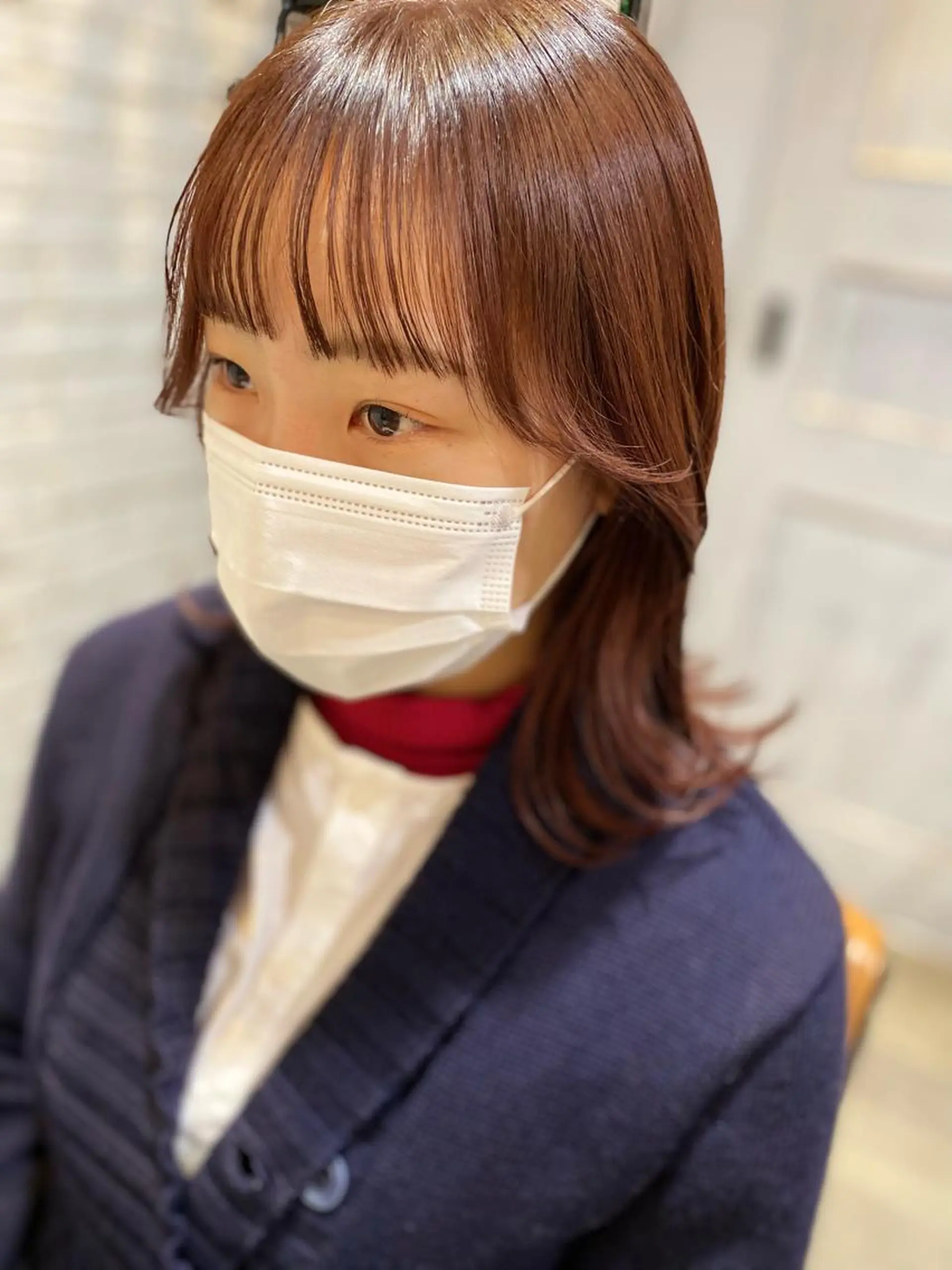 ミディアム シースルーバング カット トリートメント 安部 真輝のヘアスタイル