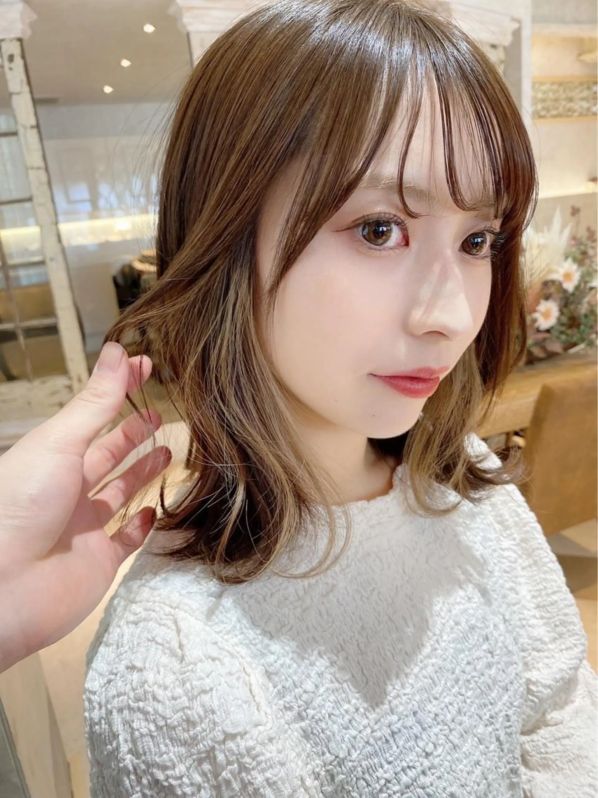 ミディアム ボブ カット ヘアカラー トリートメント 小顔カット/レイヤー /ボブ/浅野恵大のヘアスタイル