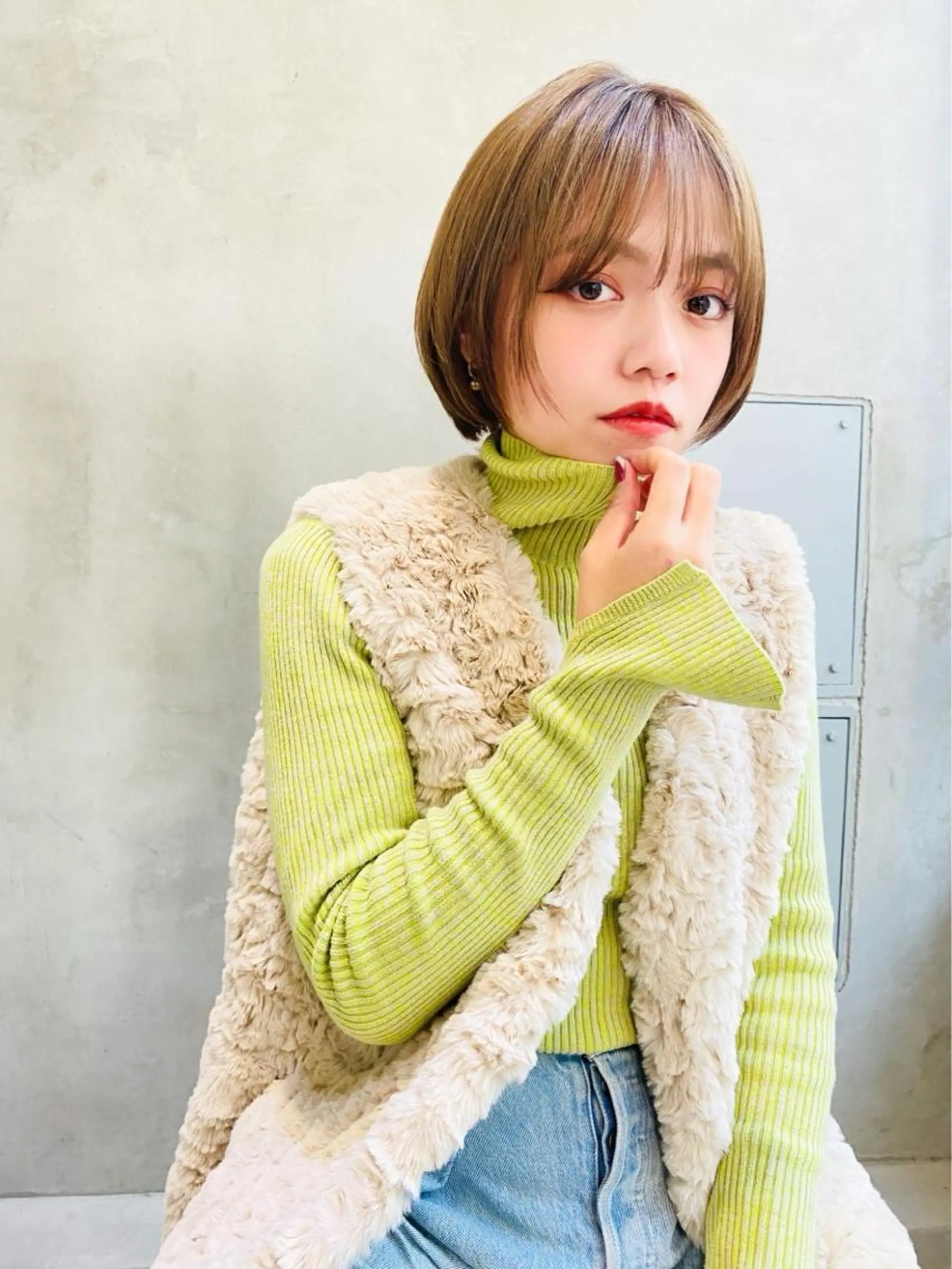 ショート カラー ブラウンカラー ココアブラウン ヘアカラー トリートメント ヘアセット 金子 廉のヘアスタイル