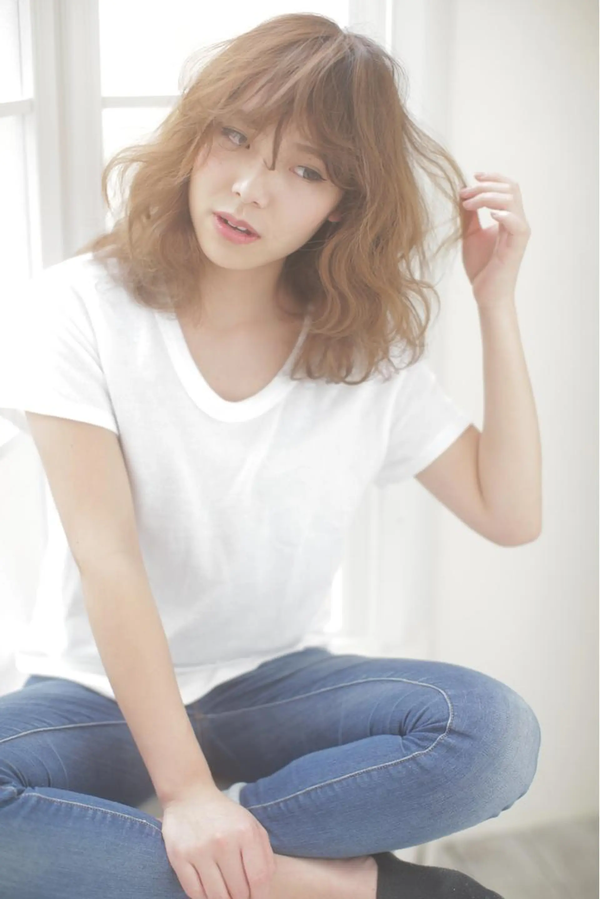 ショート ミディアム セミロング ロング カラー パーマ ヘアアレンジ キッズ marshu  梅田店所属・髪質改善 透明感×韓国風のヘアスタイル