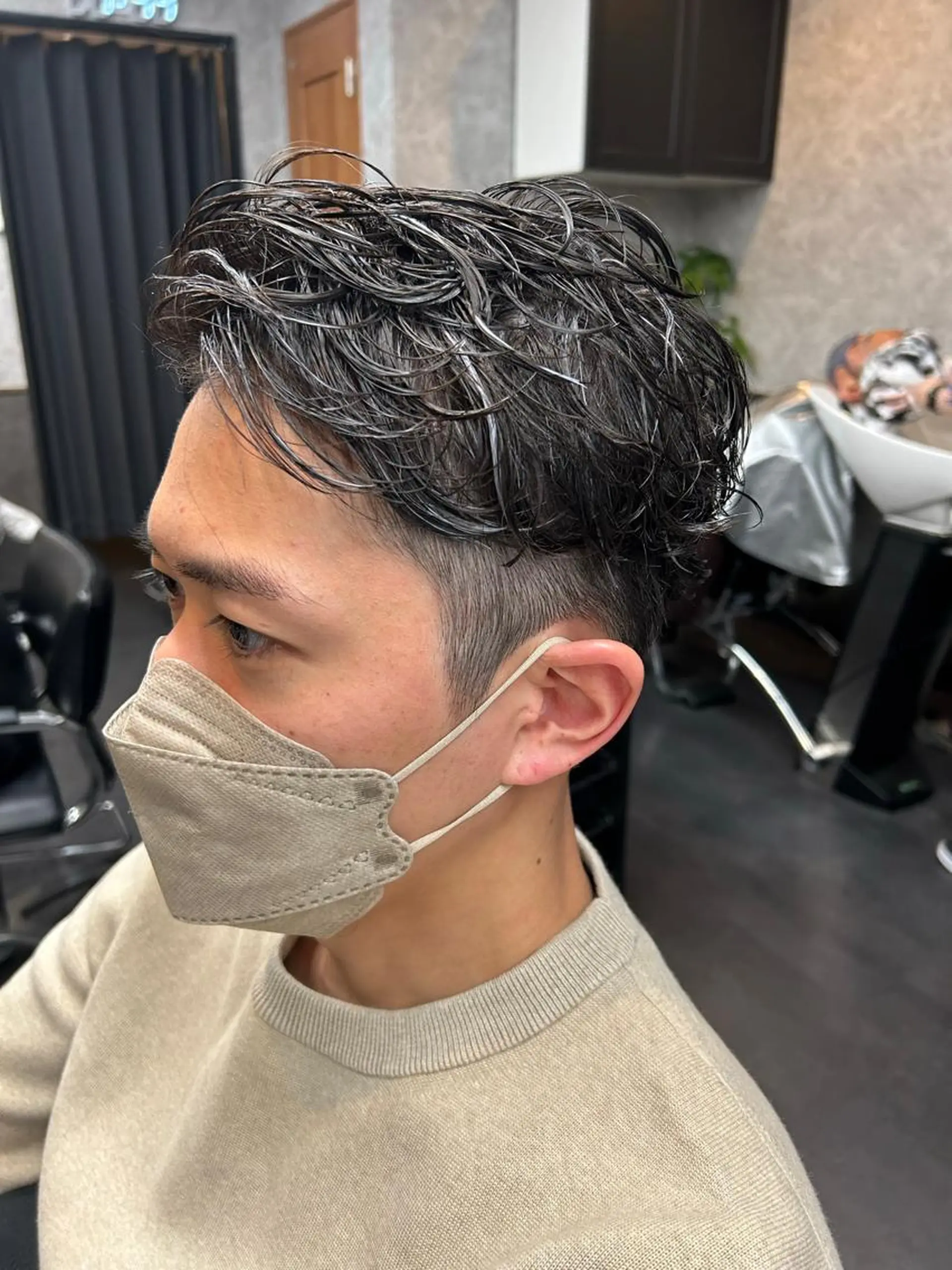 ショート カラー パーマ メンズ カット パーマ 大和田 玲円/メンズ専門のヘアスタイル