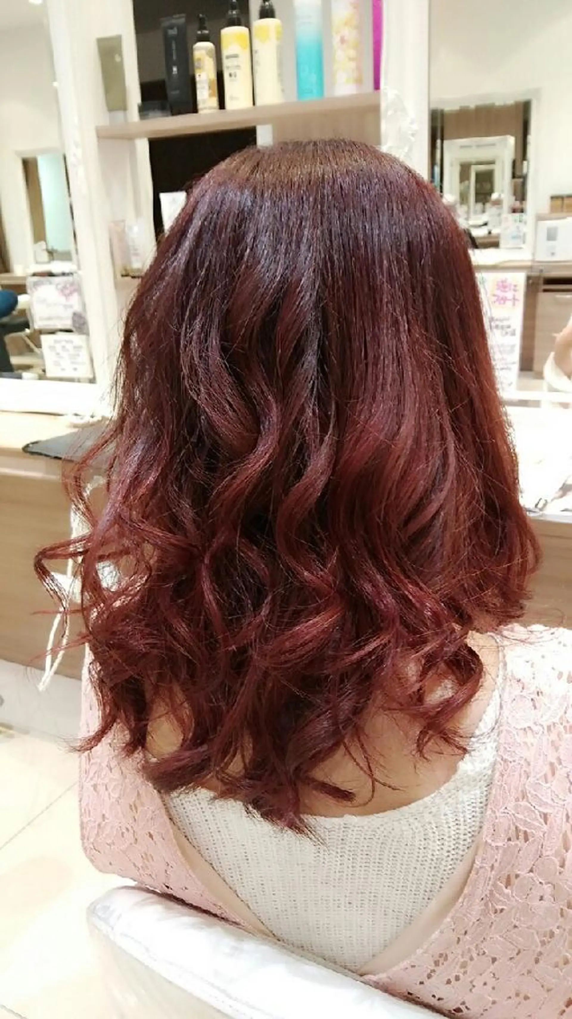 セミロング カラー ピンクカラー ヘアカラー トリートメント 似合わせカラーリスト 佐竹　舞🌼のヘアスタイル
