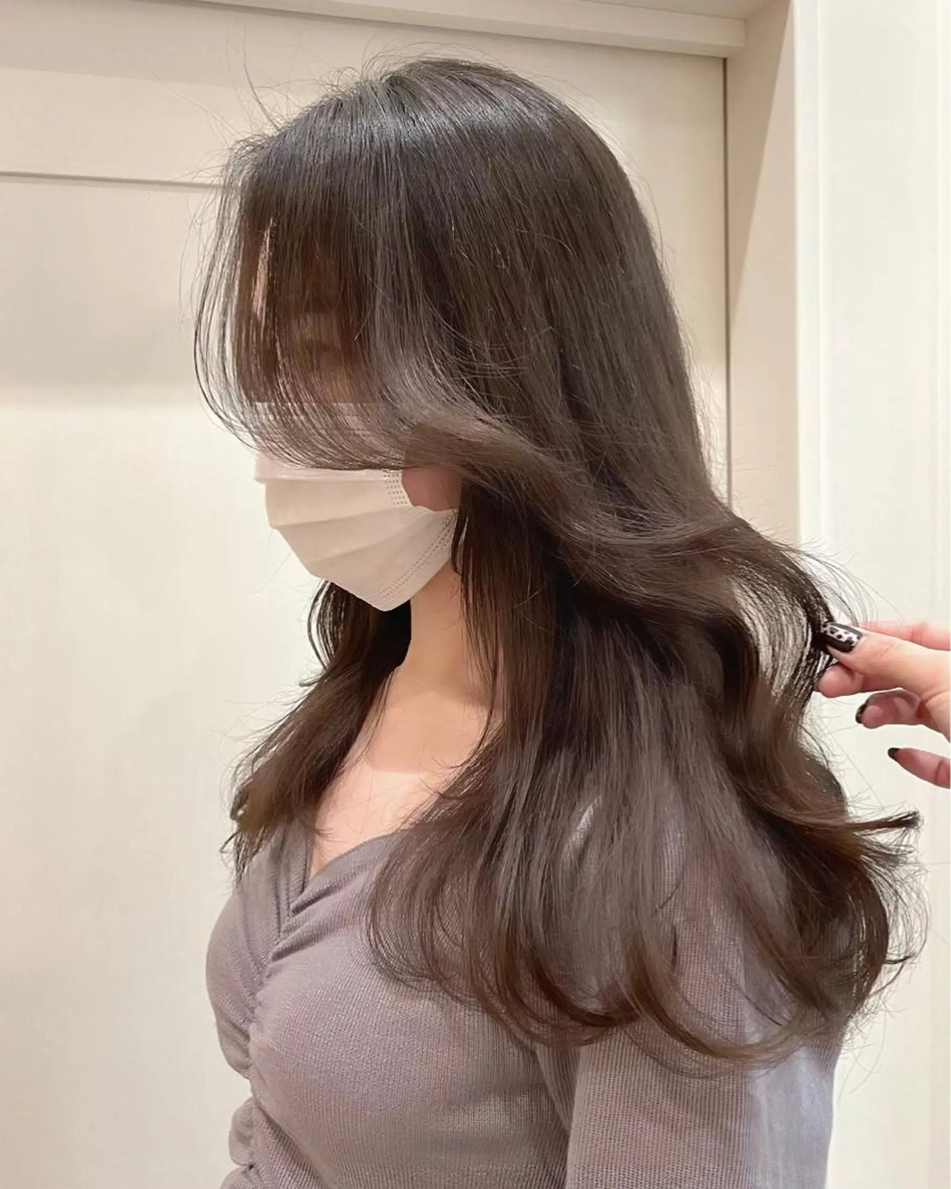 セミロング 韓国ネイル🤍 イワサキ　リコ🍒のマツエク・マツパデザイン