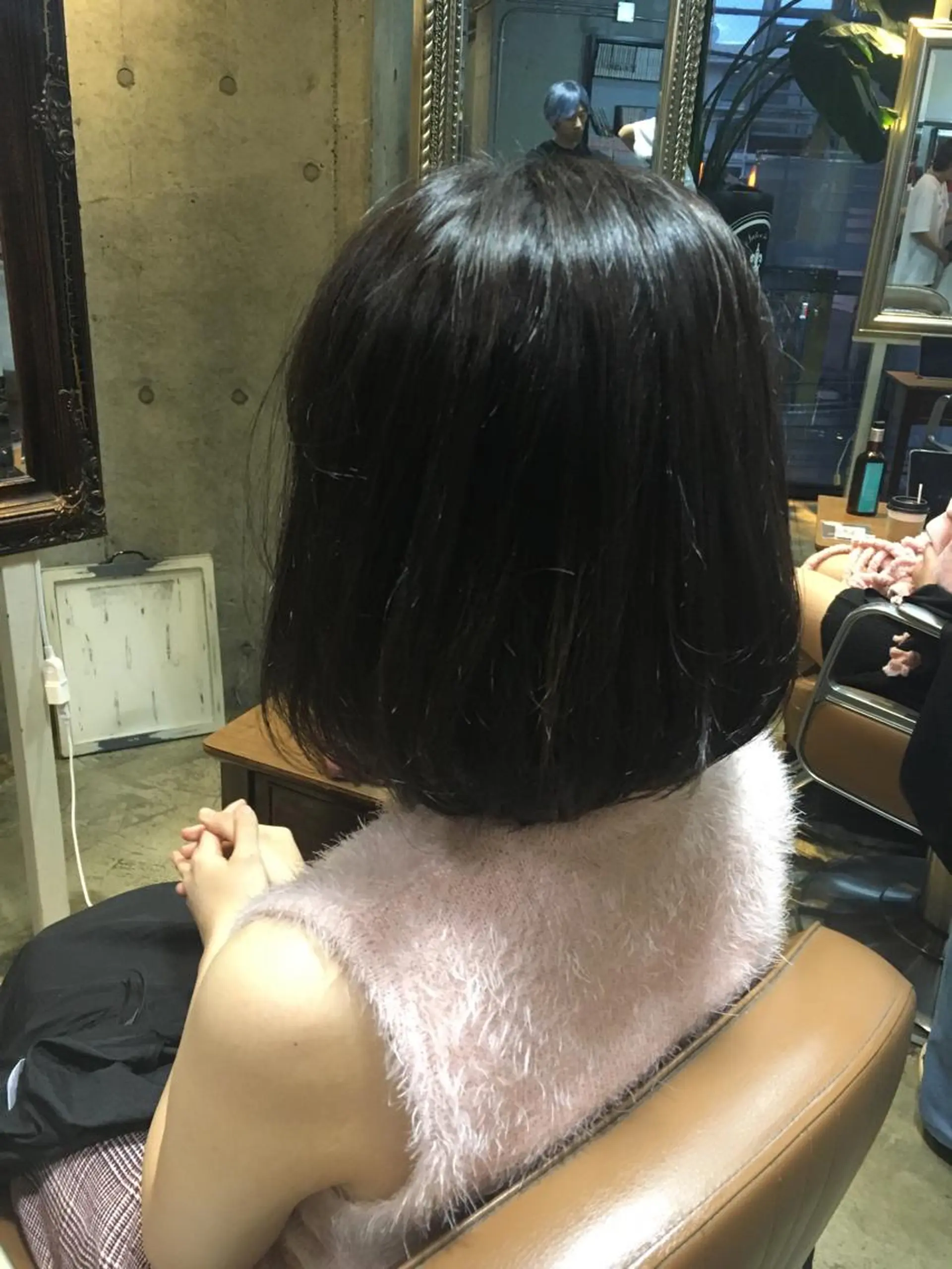 ミディアム カラー ブルーカラー ブルーグレー 北條 優輝のヘアスタイル