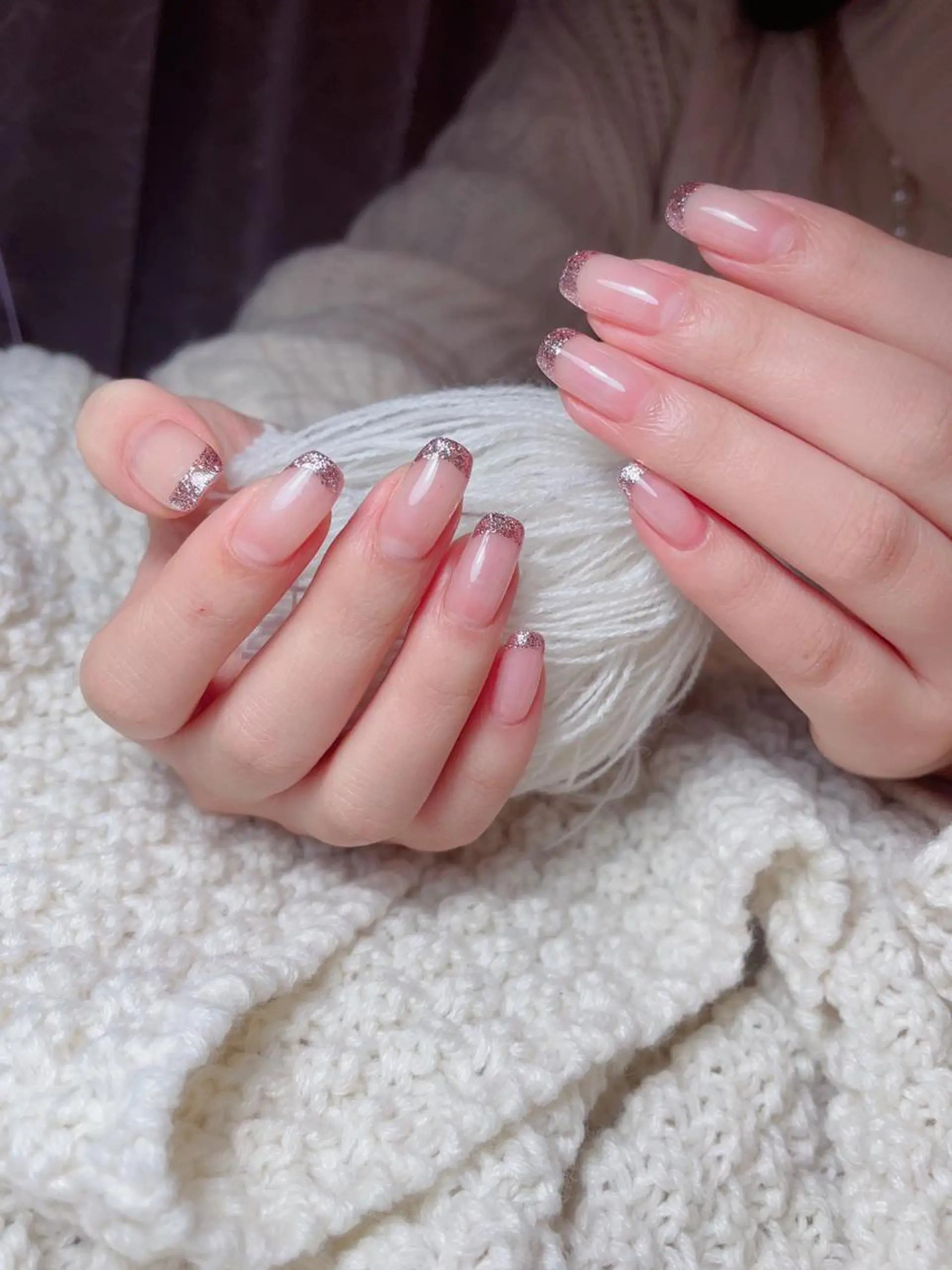 ネイル フレンチネイル ラメ(グリッター) ハンドネイル 南野 由希のネイルデザイン