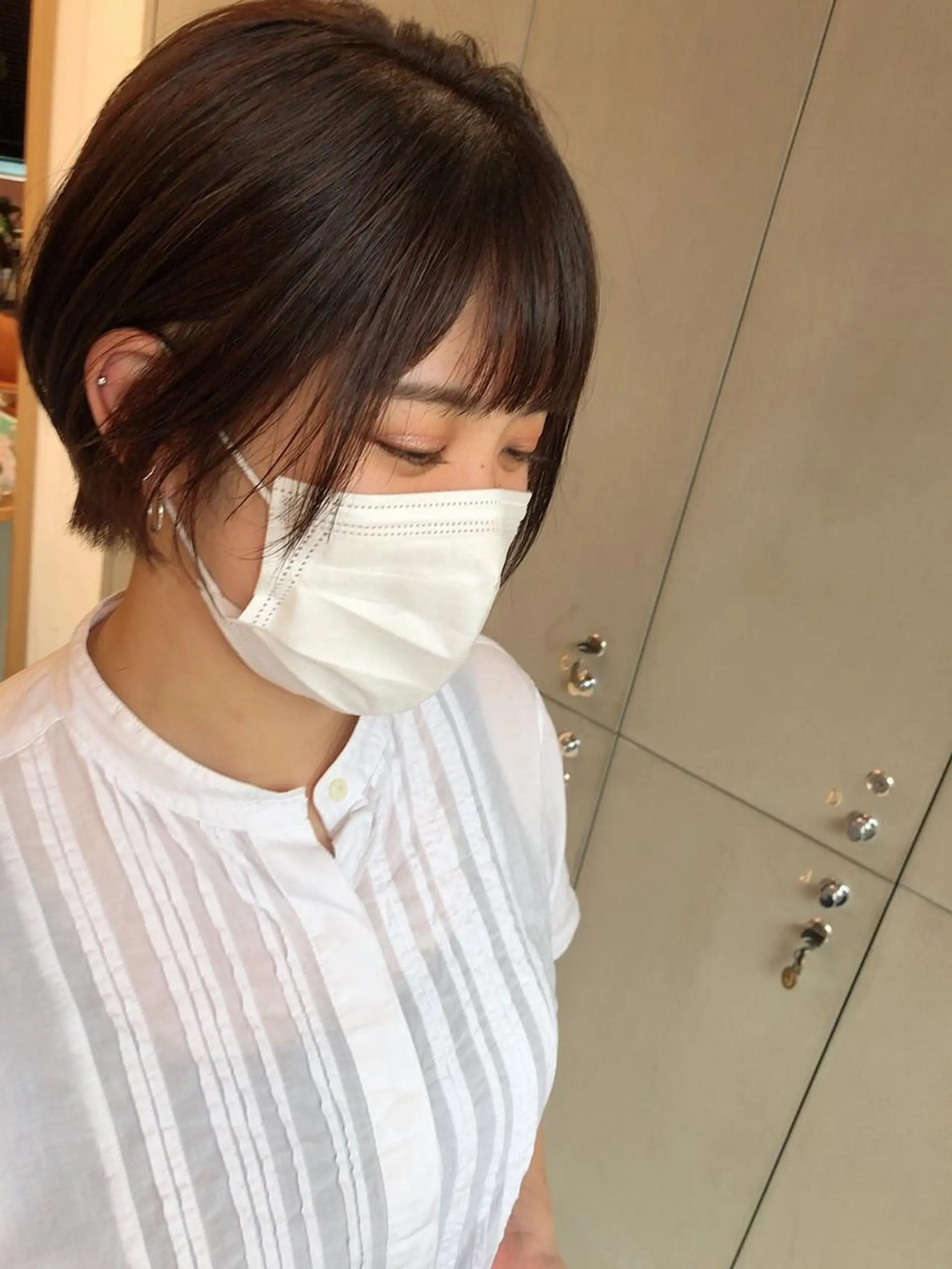 ショート カラー ブラウンカラー ショートヘア 縮毛矯正 古屋 花織のヘアスタイル