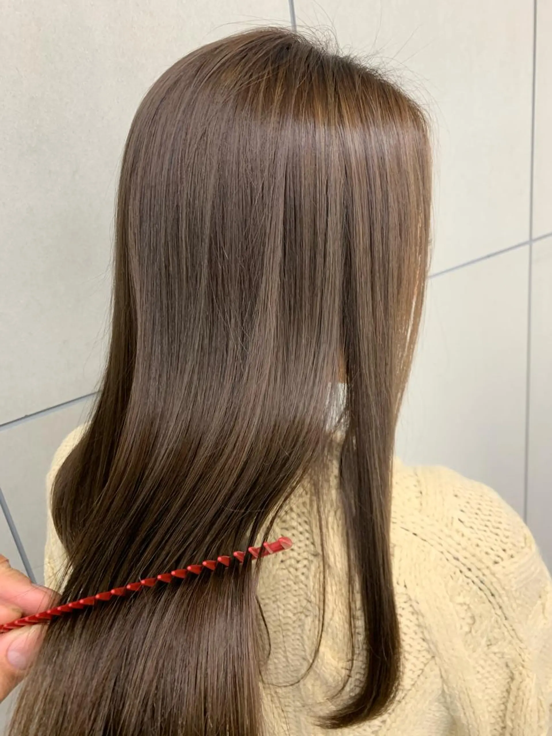 セミロング カラー 透明感カラー グレージュ トリートメント Silk-lei【銀座店】所属・銀座/美髪縮毛矯正 /髪質改善/山本翔華のヘアスタイル