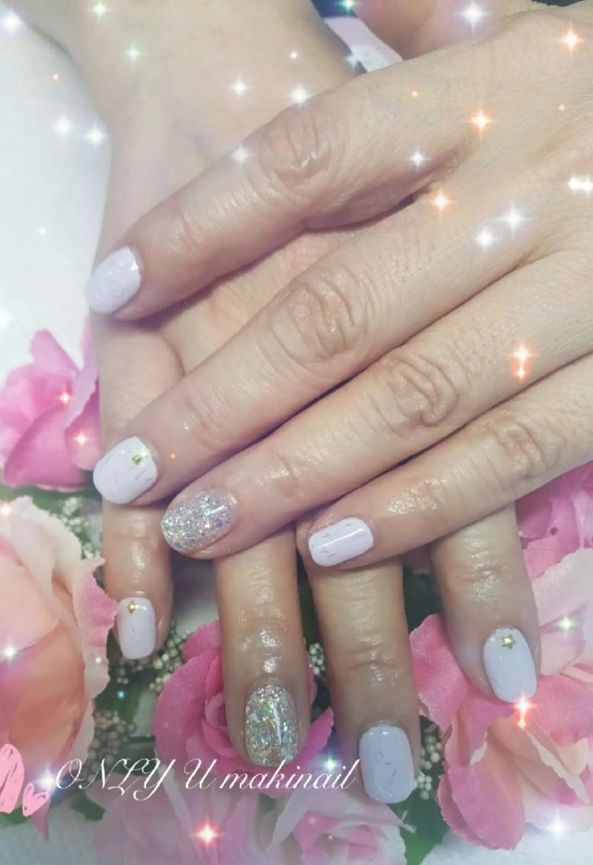 ネイル ラメ(グリッター) ワンカラーネイル ハンドネイル Makinail makiのネイルデザイン