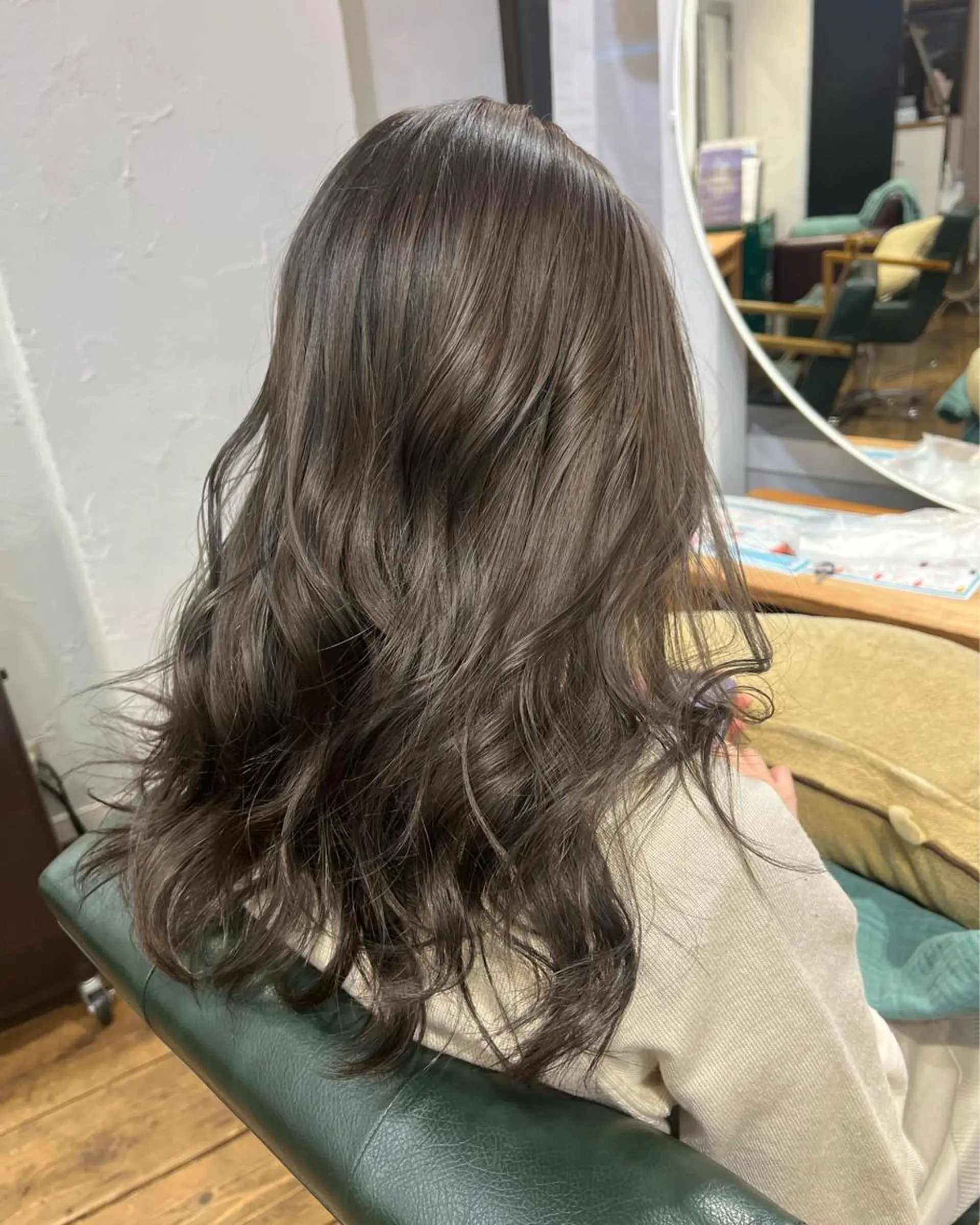 ロング カラー グレージュ 髪質改善/縮毛矯正/ 超高濃度水素ケアのヘアスタイル