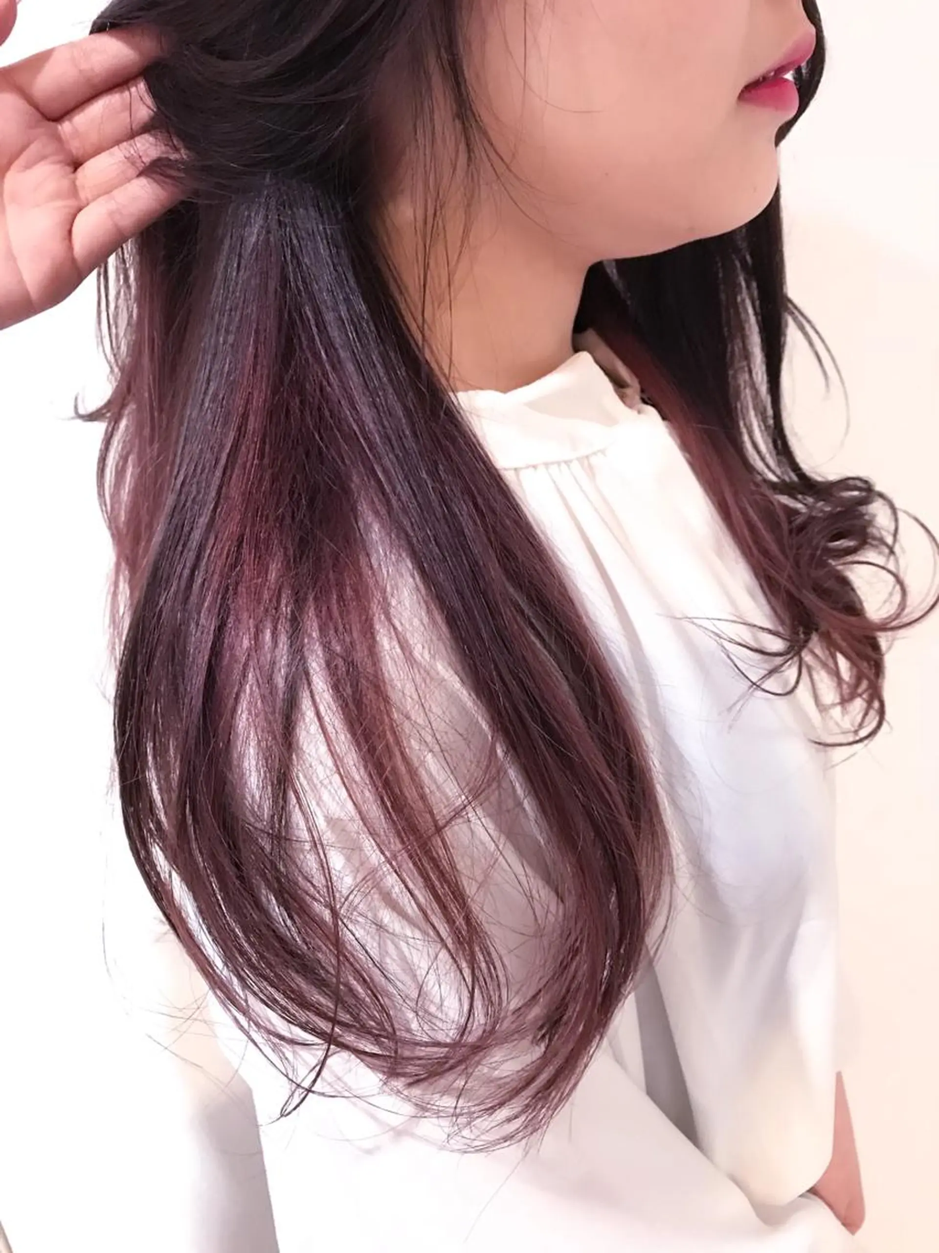 セミロング カラー グラデーションカラー ハイトーンカラー ラベンダーカラー ラベンダーグレー ピンクカラー カット ヘアカラー BOX mico.のヘアスタイル