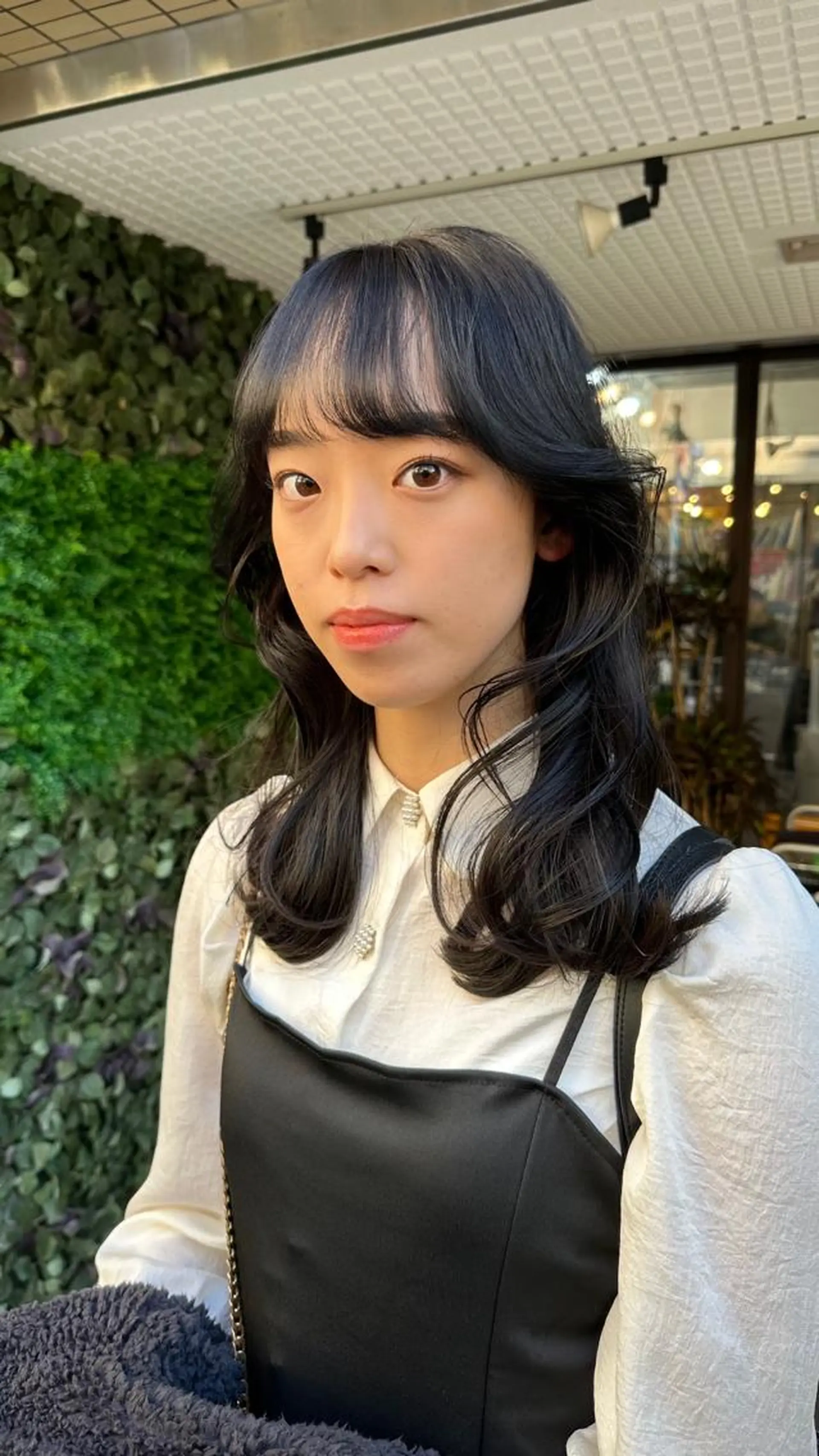 ロング カラー 切りっぱなしボブ ショートボブ バレイヤージュ ベージュカラー 黒髪 カット ヘアカラー トリートメント フリーランス所属・韓国ヘア レイヤー くびれヘアMATSUのヘアスタイル